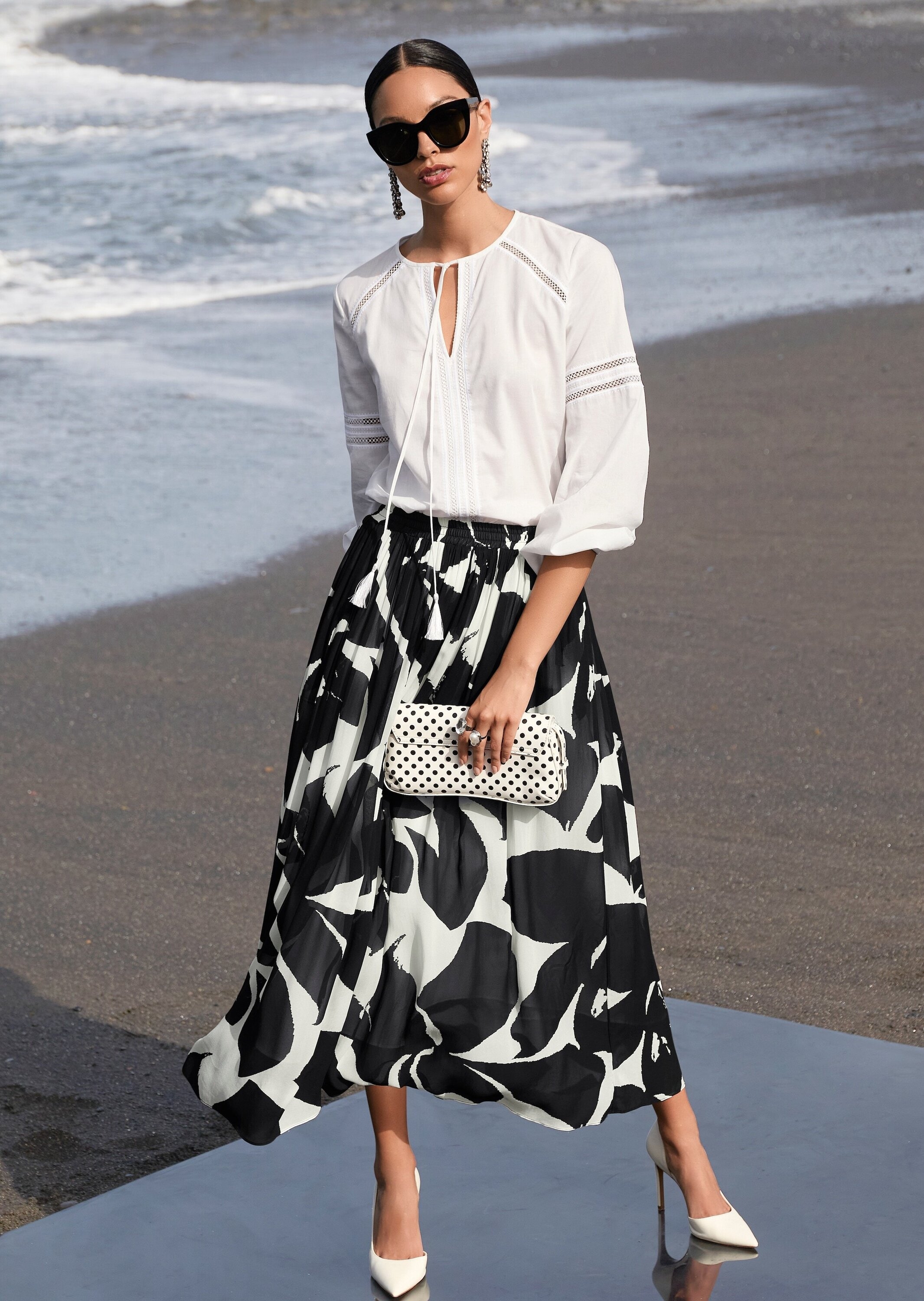 MADELEINE Midirock »Midirock Druckrock mit floralem Muster«