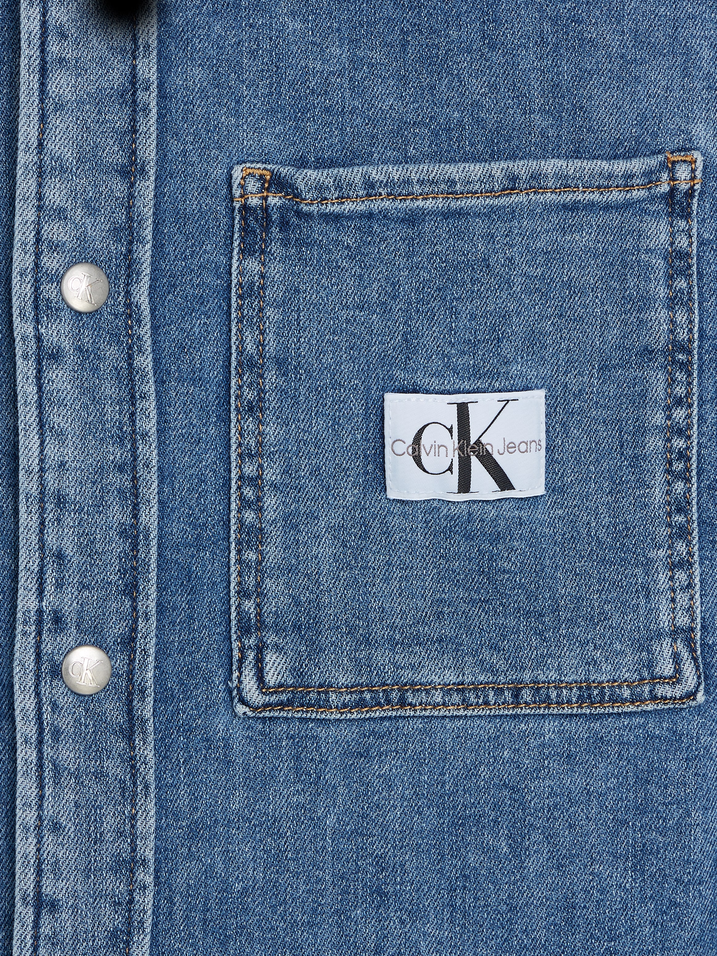 Calvin Klein Jeans Jeanshemd »LINEAR SLIM DENIM SHIRT«, mit Calvin Klein Logo-Badge