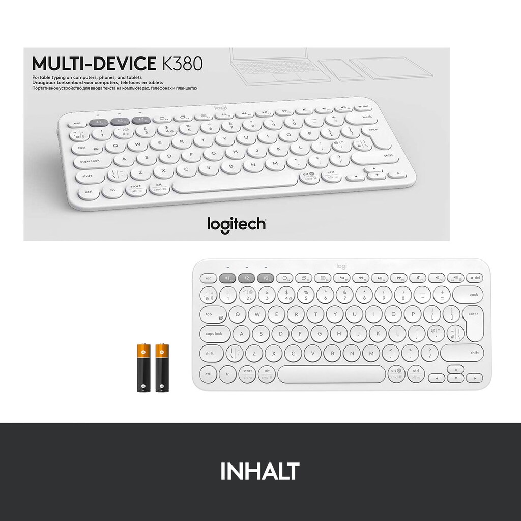 Logitech Wireless-Tastatur »K380 MULTI-DEVICE«, (Fn-Tasten)