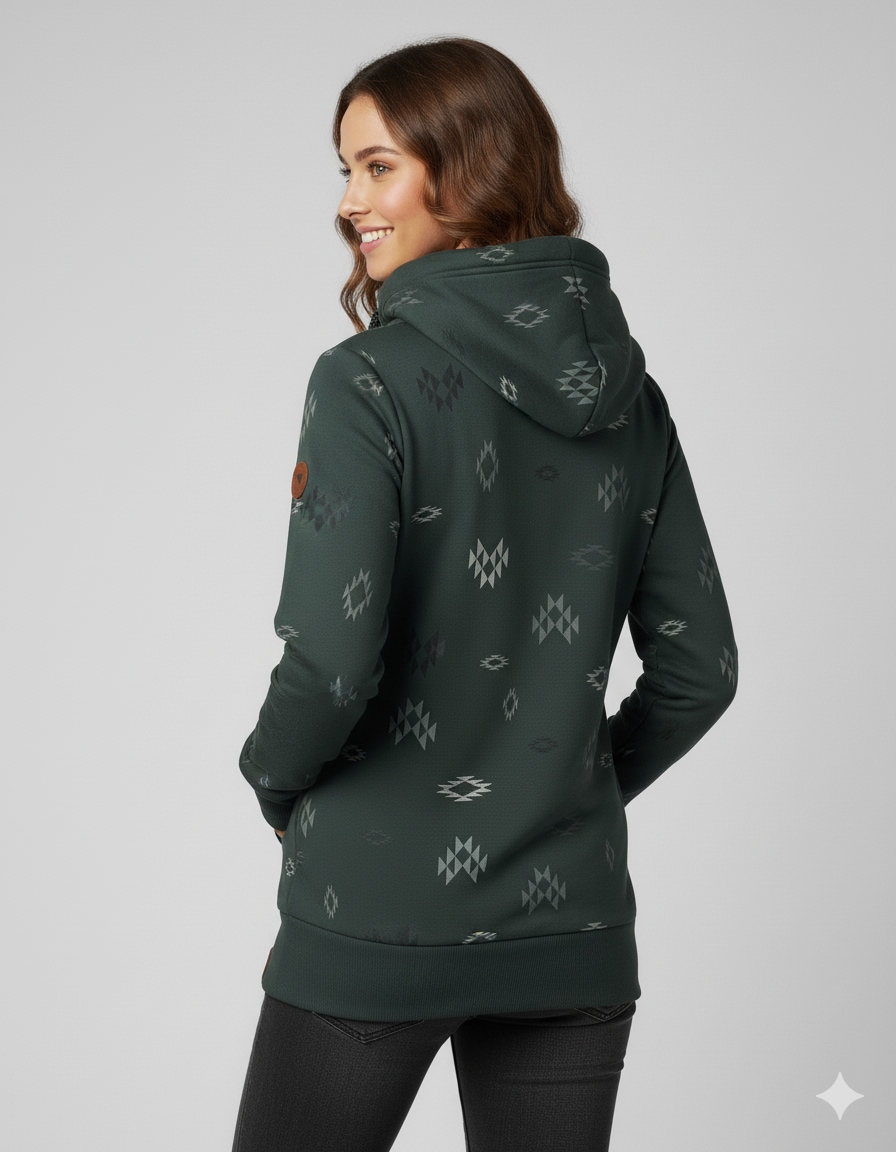 Ragwear Sweatshirt »NESKA AZTEK O«, mit hohem Schalkragen, aus Baumwolle und Polyester, lockere Passform
