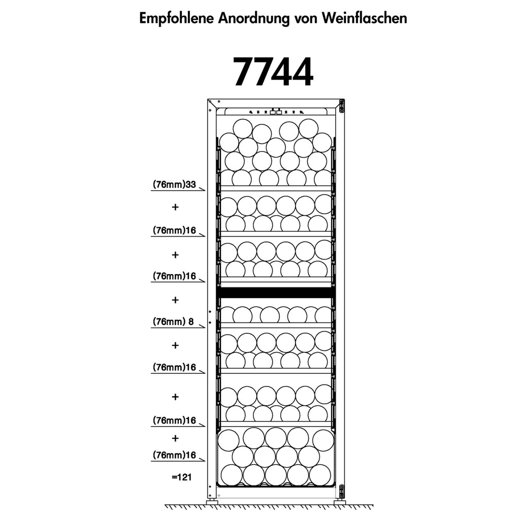 Trisa Weinkühlschrank »291 l, Dual Zone«, für 98 Standardflaschen á 075l