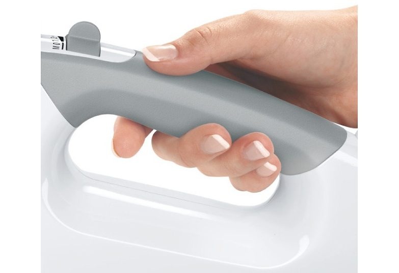 BOSCH Handmixer »ErgoMixx MFQ36440, Edelst. Rührbesen/Knethaken, 5 Stufen, Mixfuß, weiß«, 450 W, Mixbecher, ergonom. Soft-Touch-Griff, Made in Europe