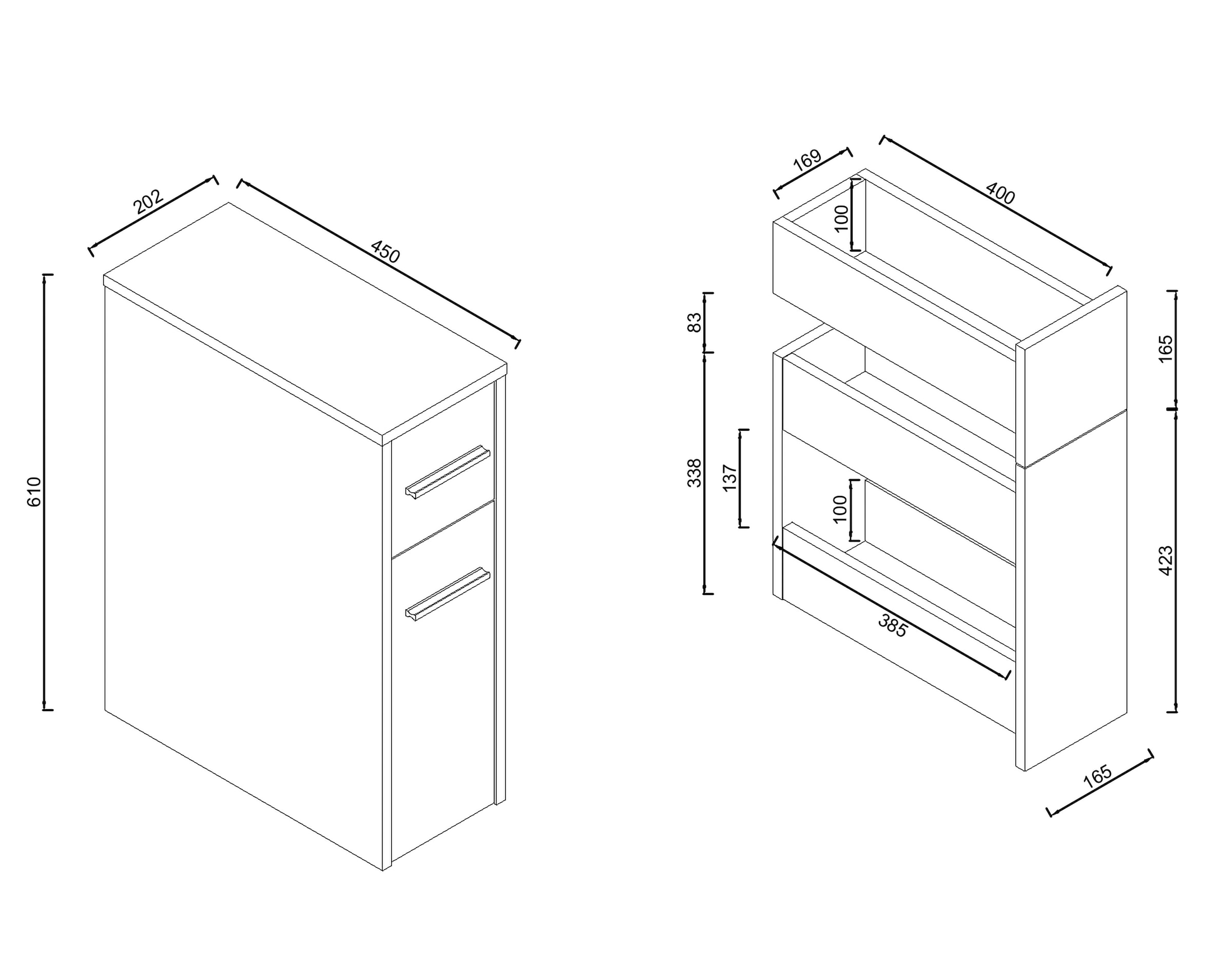 VCM Midischrank »Holz Badmöbel Nischenschrank Raumteiler Bad Zalo« 1 Stk. tlg.