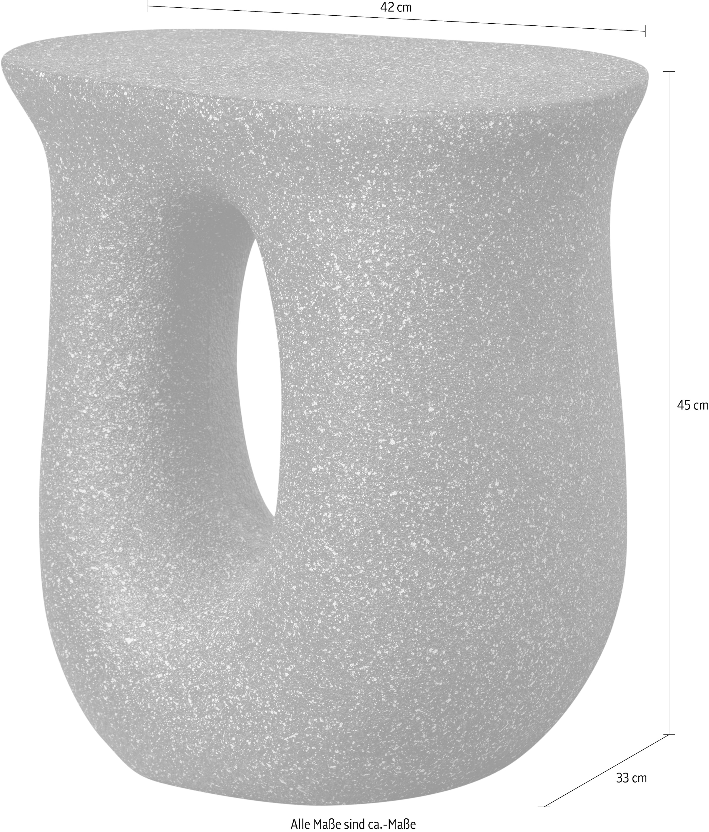 WOOOD Beistelltisch »Moson aus Magnesiumoxid mit organischer Form B 42 x T 33 x H 45 cm« Einzigartig durch Materialstruktur, Tragkraft 20 kg, Eigengewicht 6 kg