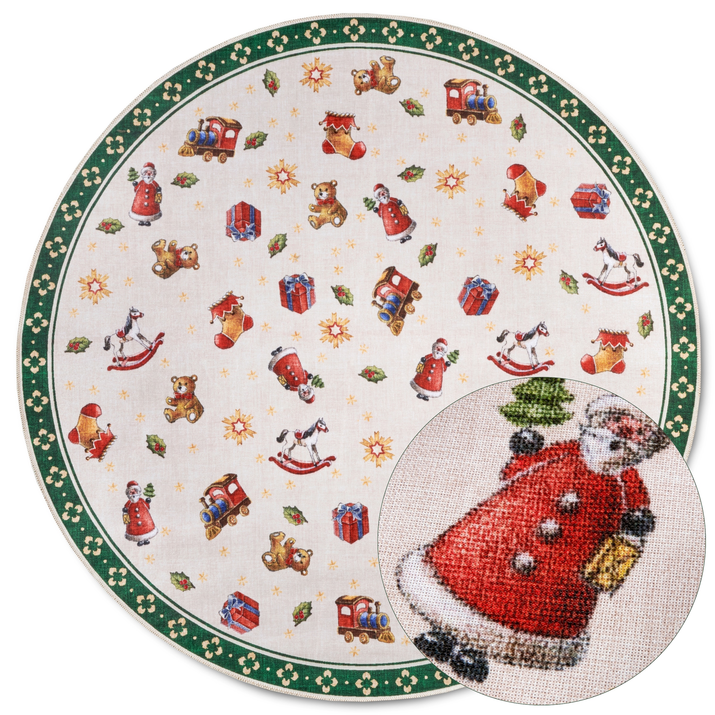 Villeroy & Boch Teppich »Nostalgic«, rund, 3 mm Höhe, klassisch, Weihnachten, Wohnzimmer, Flur, Geschenk, Toys Delight, Deko