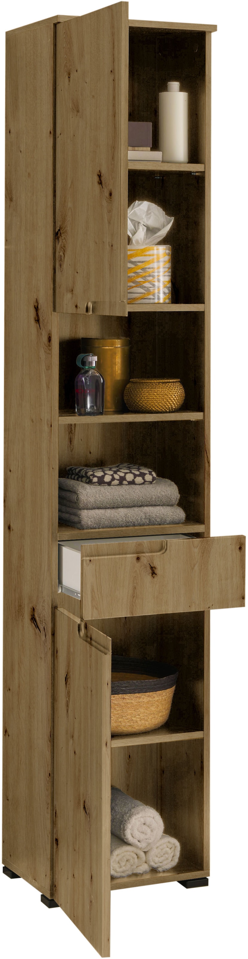 BASIC by Balculina Hochschrank »Spice, Badezimmerschrank BxTxH 40x191x32 cm«, (1 St.), Breite 40 cm, Griffmulden