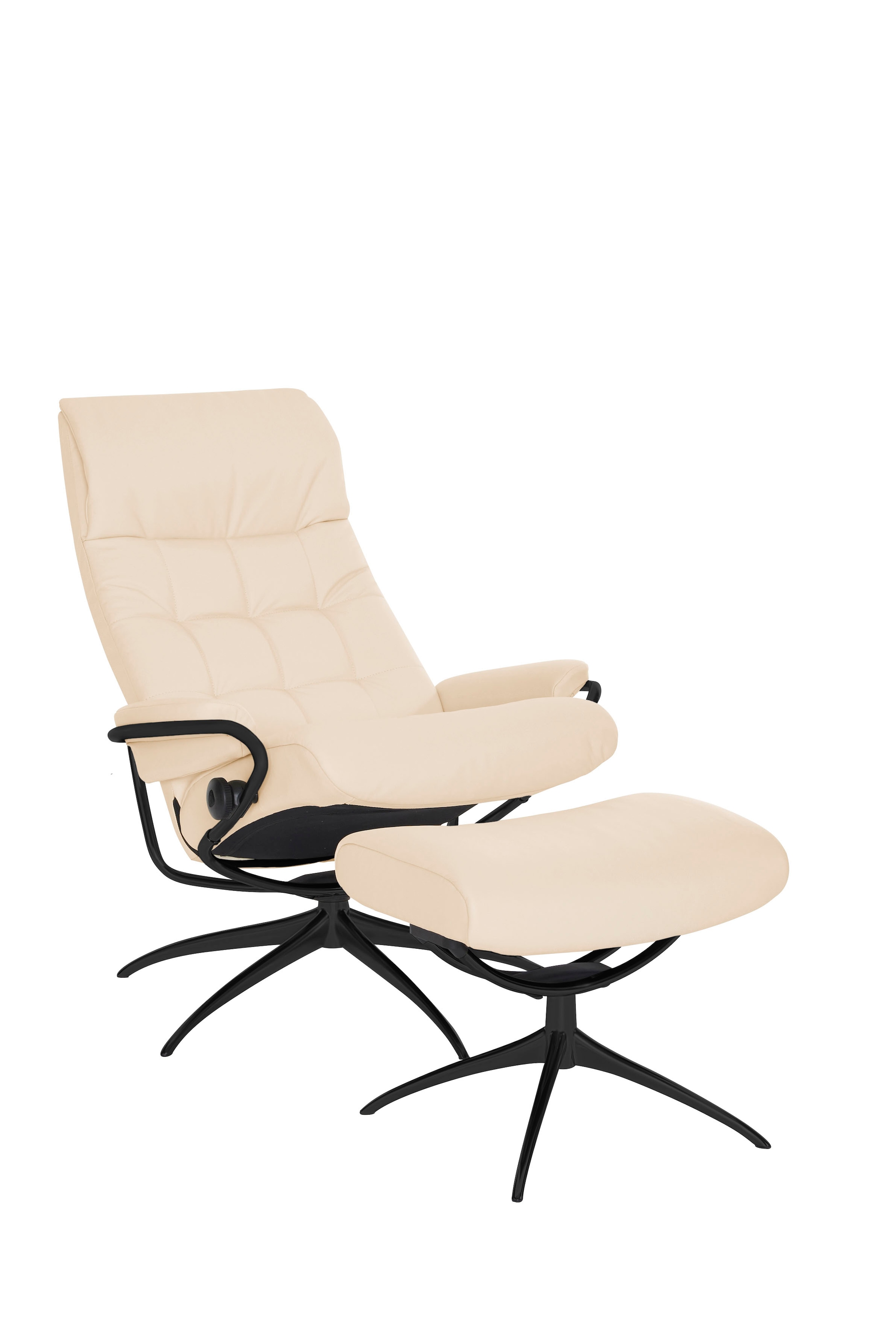 Stressless® Relaxsessel »London«, (Set, Relaxsessel mit Hocker), mit Hocker, High Back, mit Star Base, Gestell Schwarz