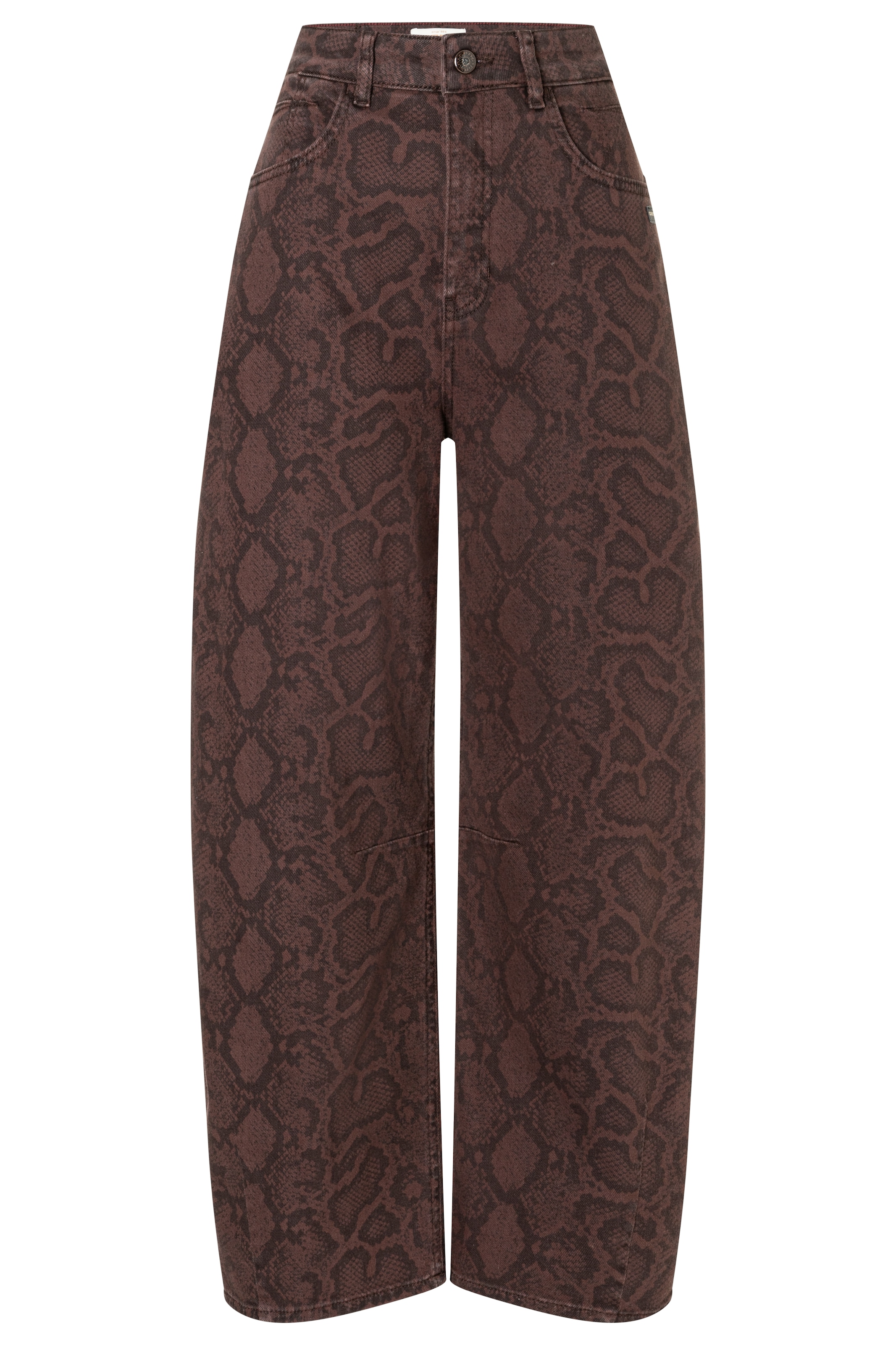 GANG Loose-fit-Jeans »94SARINA« im Barrel Fit mit Knie-Abnähern, Snake Print