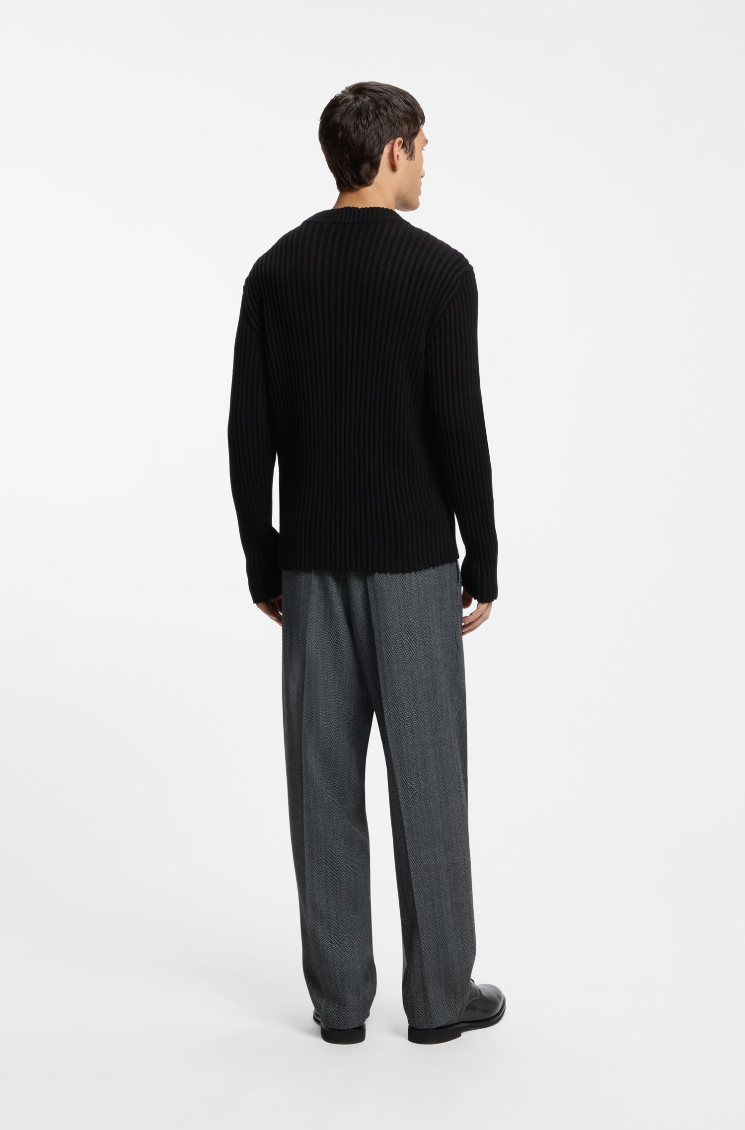 HUGO Strickpullover »Sribban« aus Baumwolle, Relaxed Fit