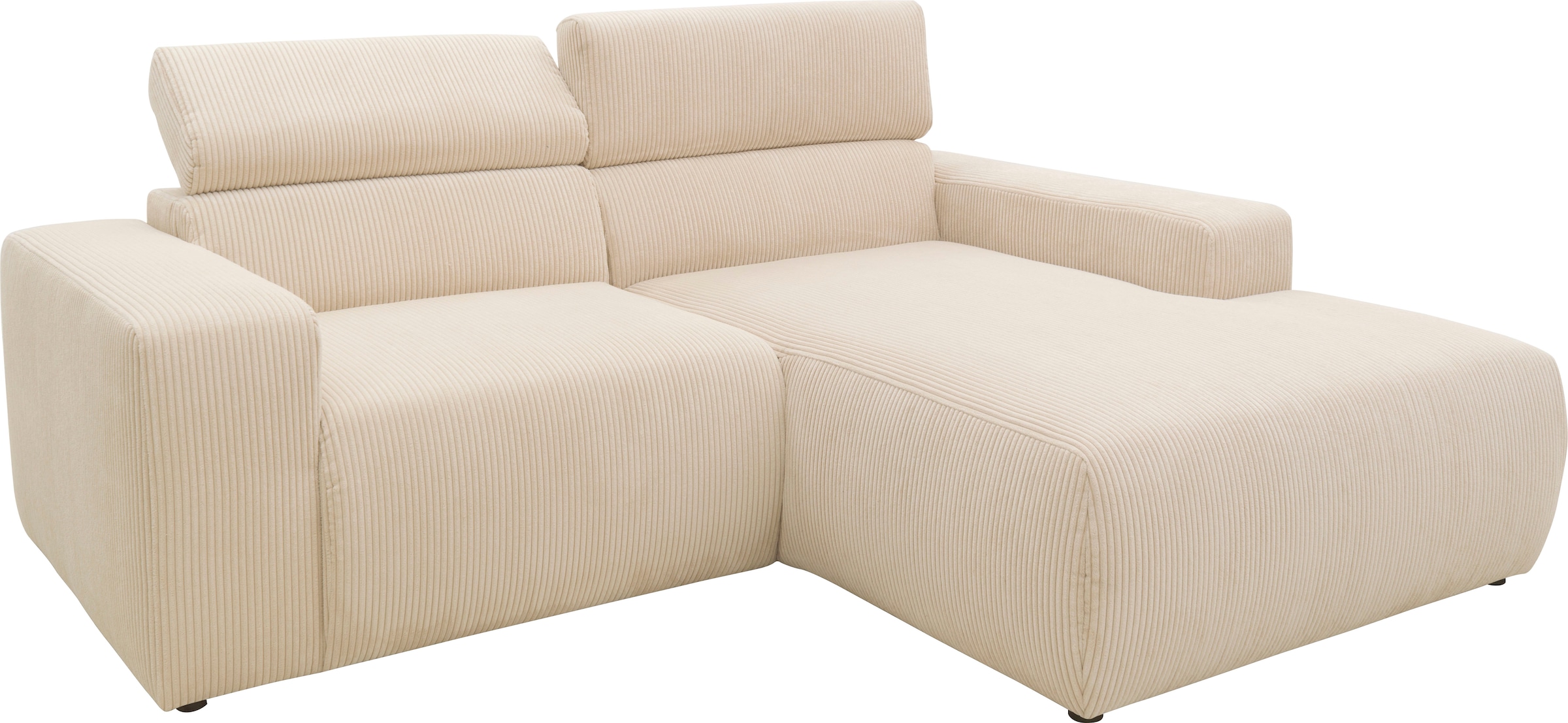 DOMO collection Ecksofa »Brandon kleine Ausführung B/T/H: 214/100/80 cm«, Mit Kopfteilverstellung, auch in Leder und Cord, L-Form