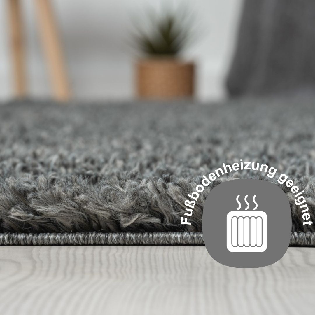 Myflair Möbel & Accessoires Hochflor-Teppich »My Shaggy«, rechteckig, 37 mm Höhe, Shaggy, Uni-Farben, leicht glänzend, Microfaser, extra flauschig