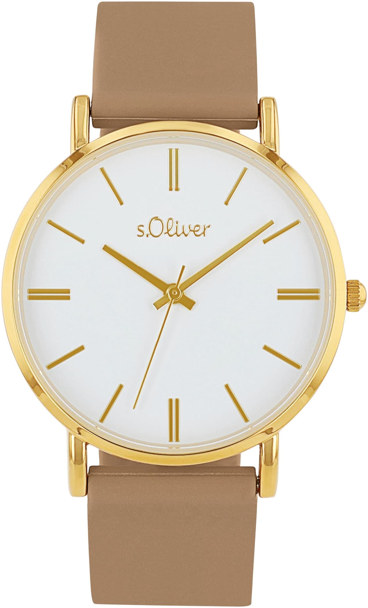 s.Oliver Quarzuhr, Armbanduhr, Damenuhr, analog, Silikonarmband