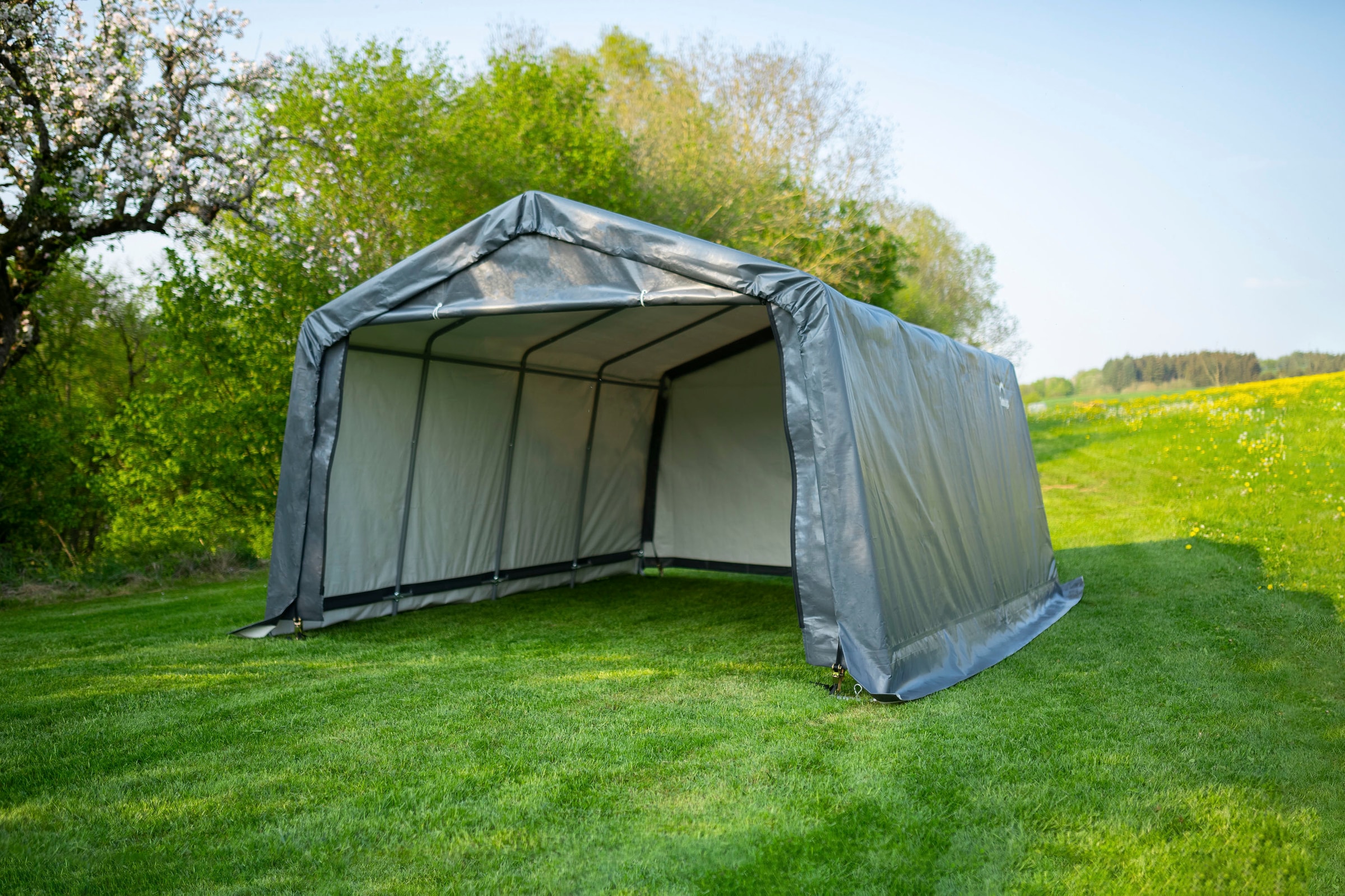 ShelterLogic Foliengerätehaus »Weidezelt Garage«, 18 m², Grau