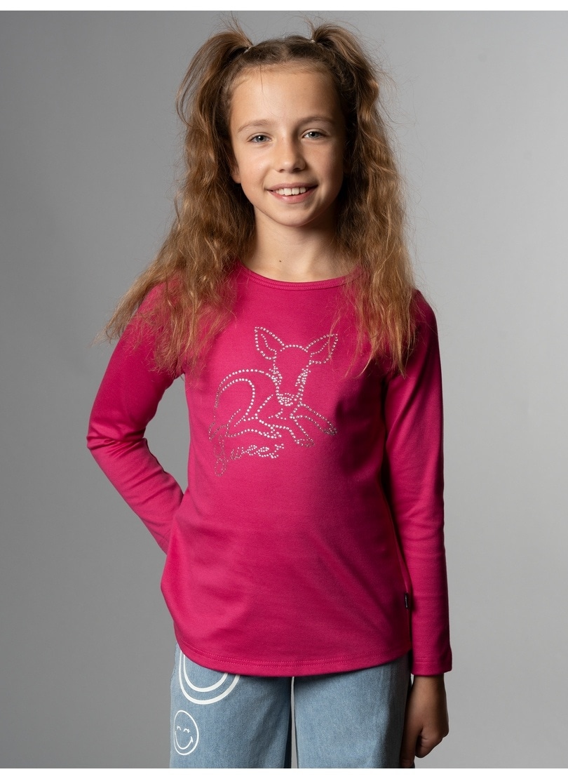 Trigema Sweatshirt »TRIGEMA Langarmshirt mit süßem Reh-Glitzer-Print«