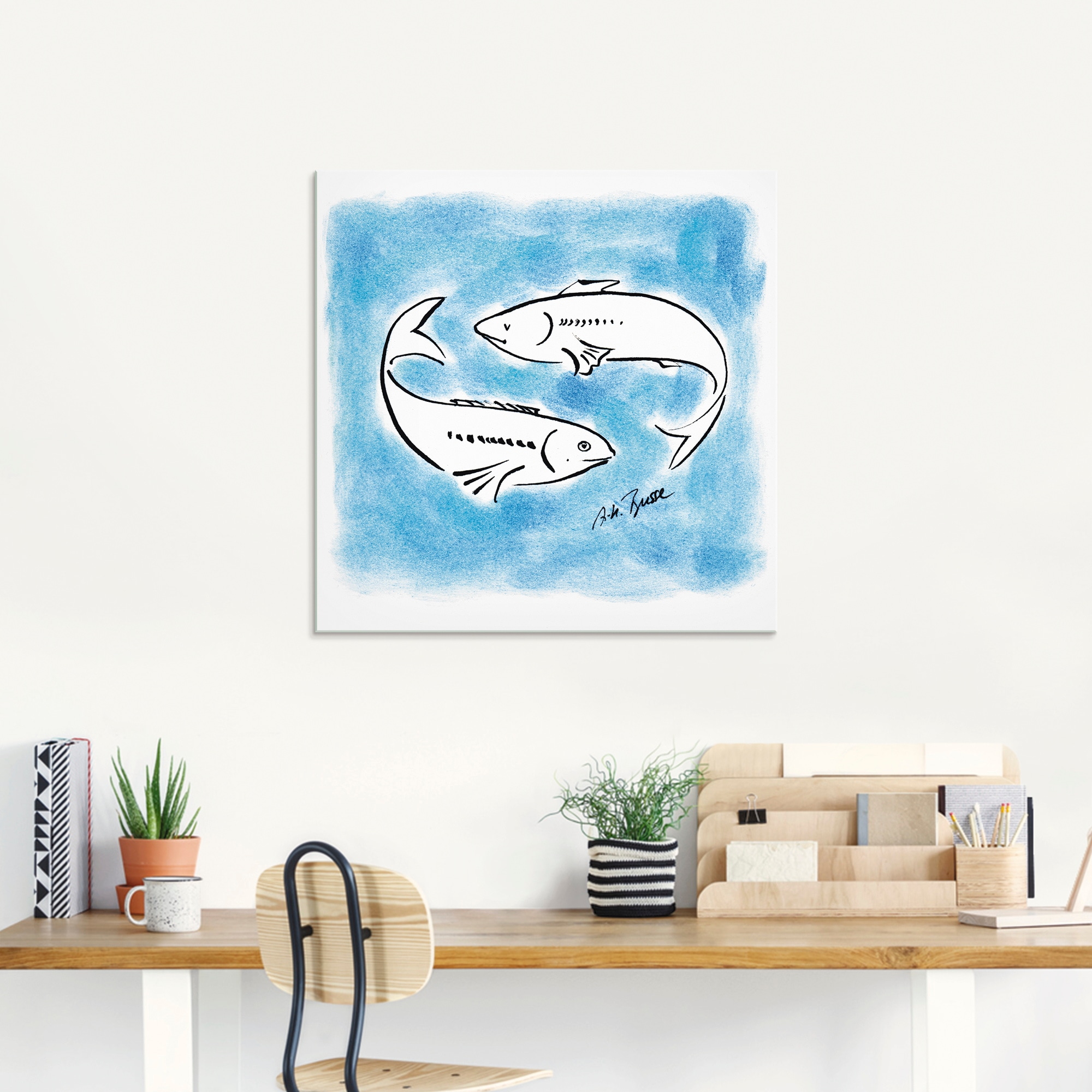 Artland Glasbild »Serie Sternzeichen Fische«, Sternzeichen, (1 St.), in verschiedenen Größen