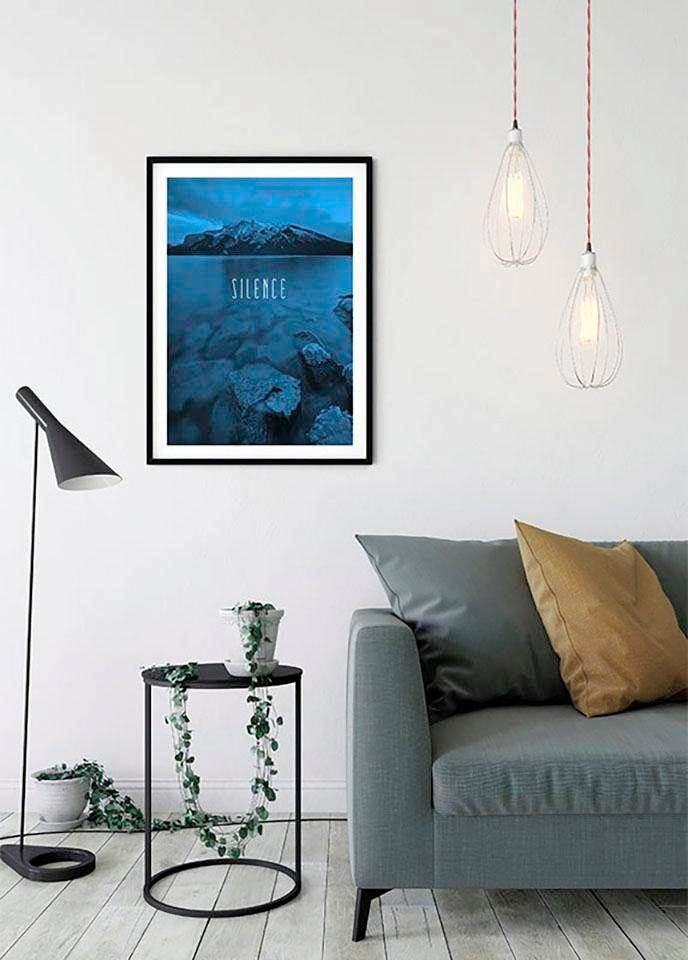 Komar Bild »Word Lake Silence Blue« Natur 1 Stk. tlg. Wandbild zur Dekoration - ohne Rahmen