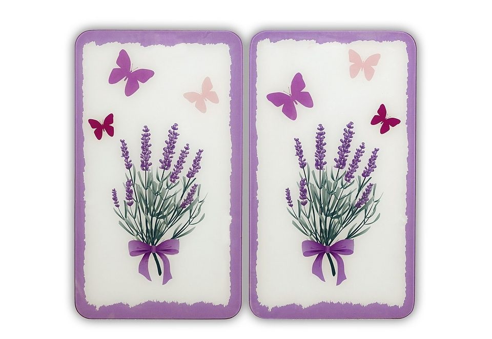 WENKO Herd-Abdeckplatte »Lavendel-Bouquet«, kratzfest
