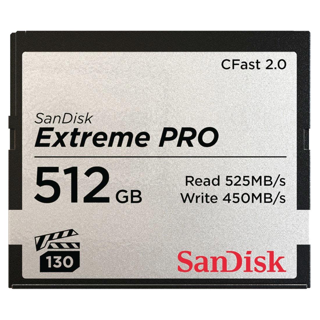 Sandisk Speicherkarte »CFast Extreme Pro 2.0« (512 GB 525 MB/s Lesegeschwindigkeit) in grau, Größe 512 GB
