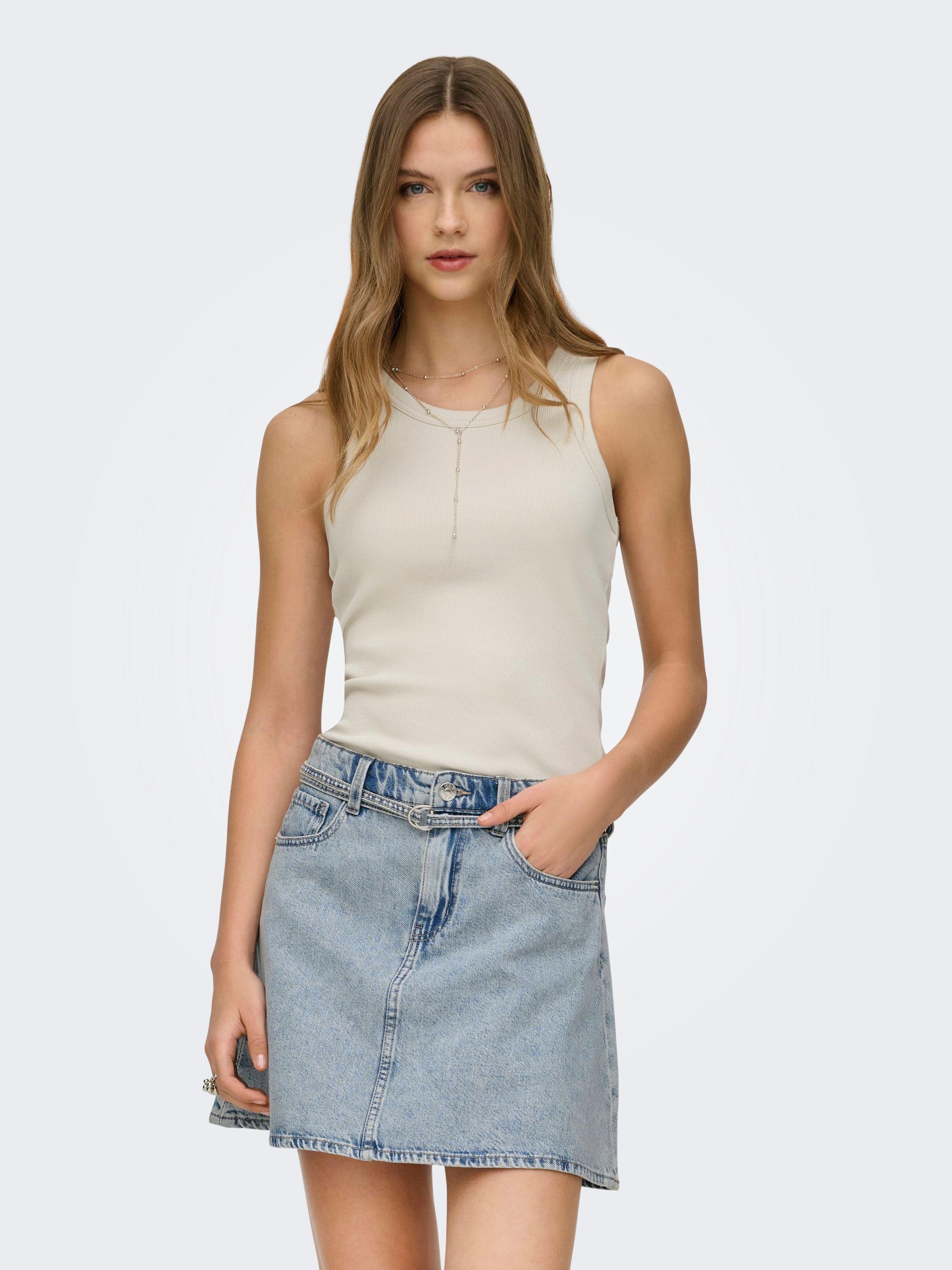 ONLY Tanktop »ONLVAL 2-WAY TANK TOP JRS NOOS« Baumwollmischung, Rundhals