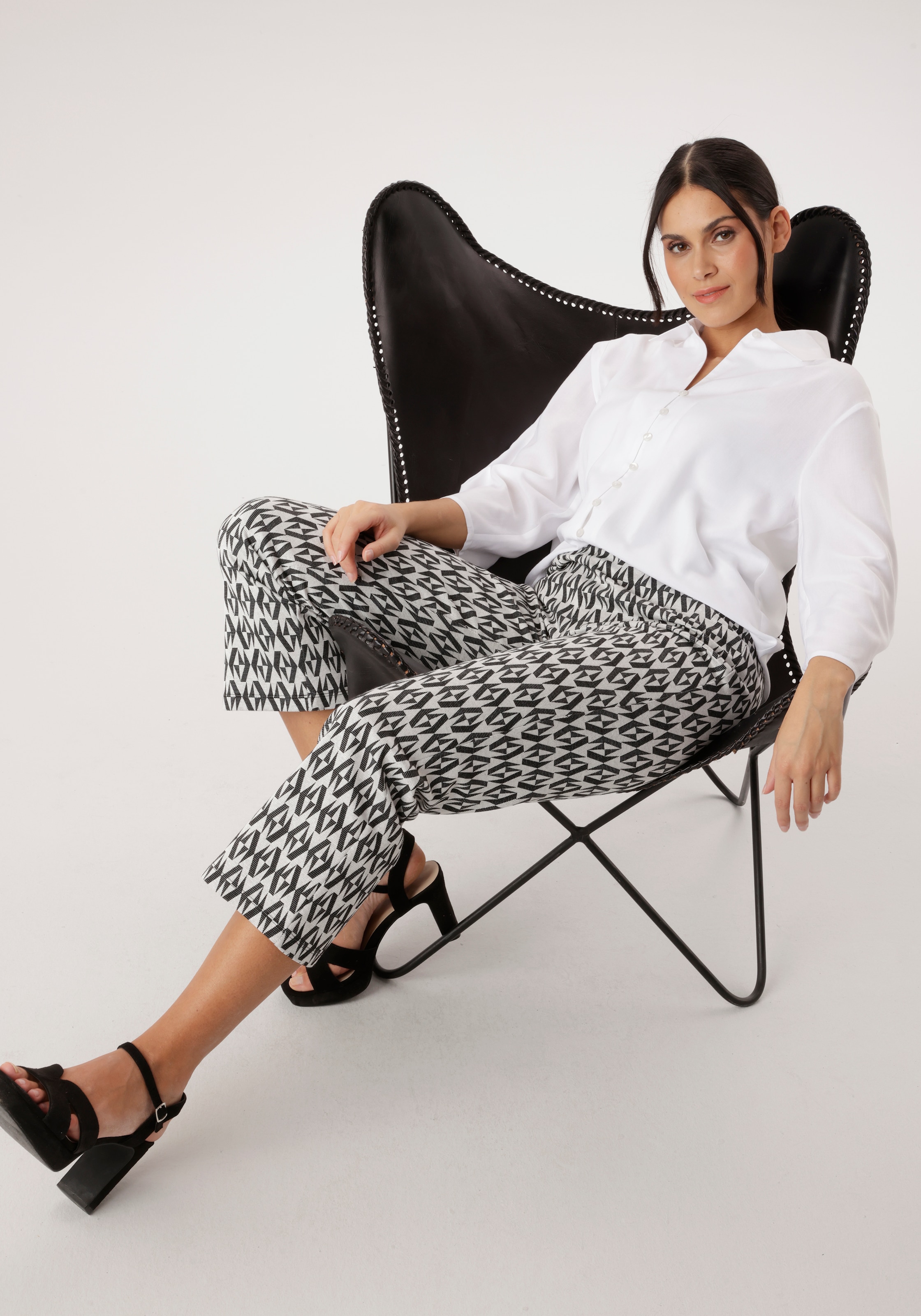 Aniston SELECTED Hemdbluse mit Hemdkragen und 3/4-langen Ärmeln - NEUE KOLLEKTION