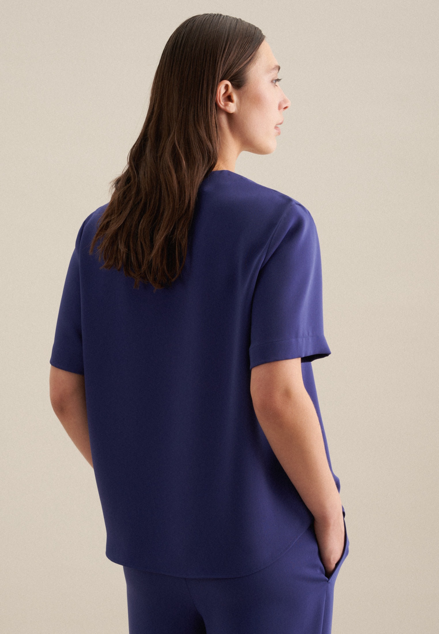 seidensticker Shirtbluse »Schwarze Rose« Kurzarm V-Neck Uni