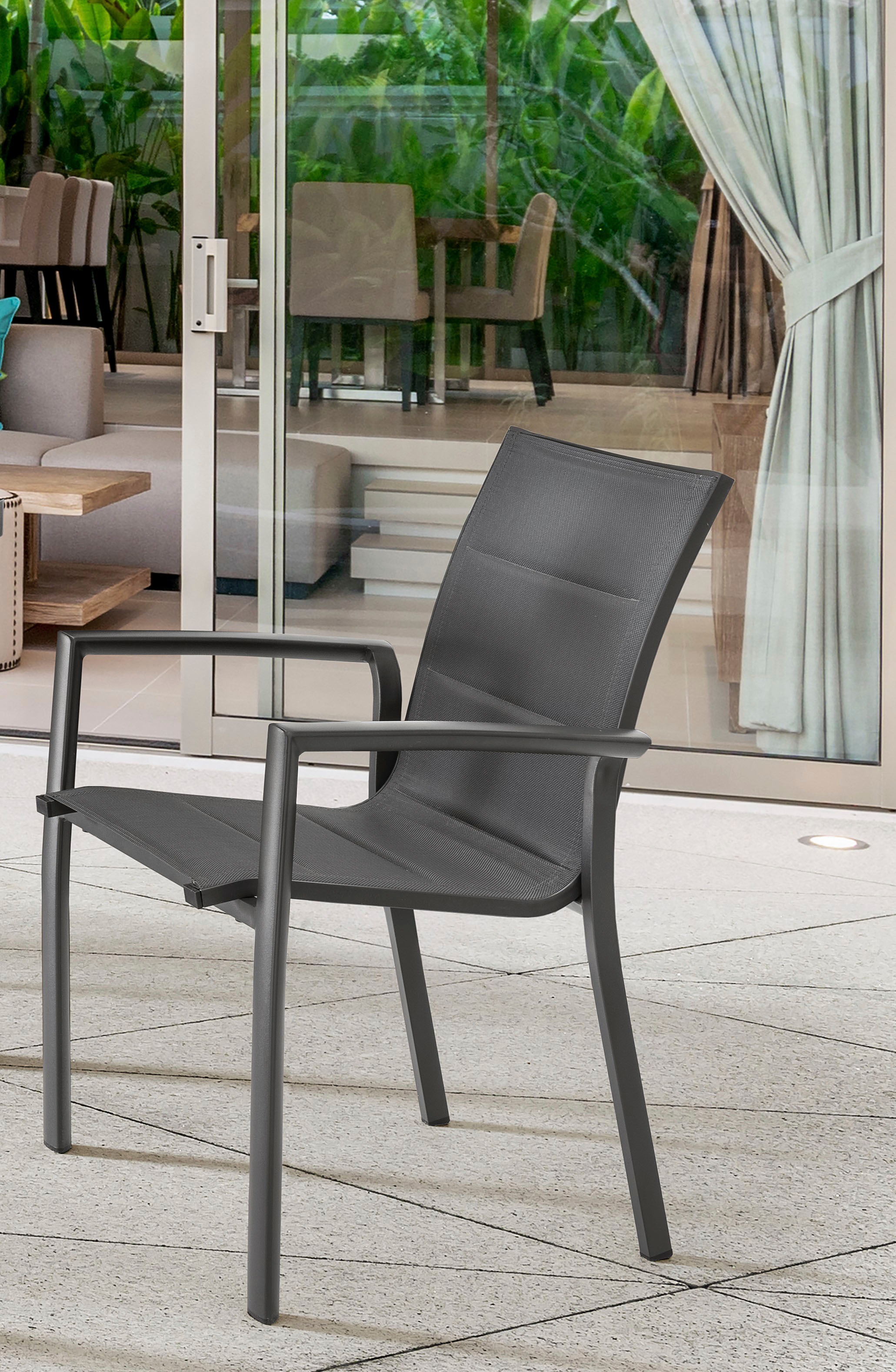 Destiny Garten-Essgruppe »COSTA IMOLA« 5 Stk. tlg. 4 Stapelsessel Textilene, 1 Ausziehtisch 165/215x100 cm