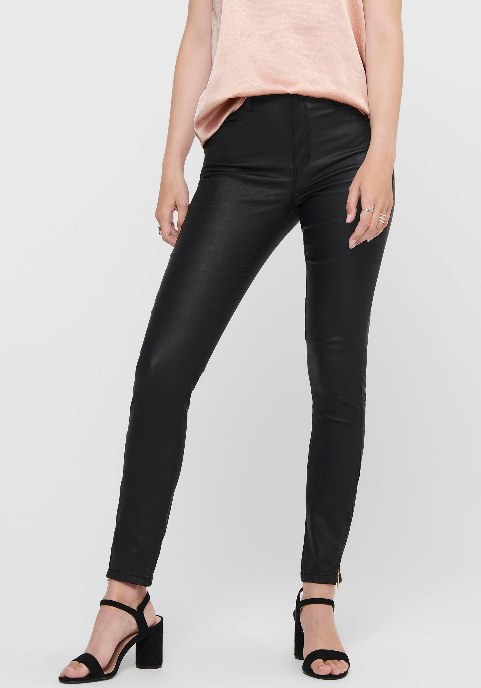 Only Lederimitathose »ONLROYAL HW COATED ANKLE ZIP PANT«