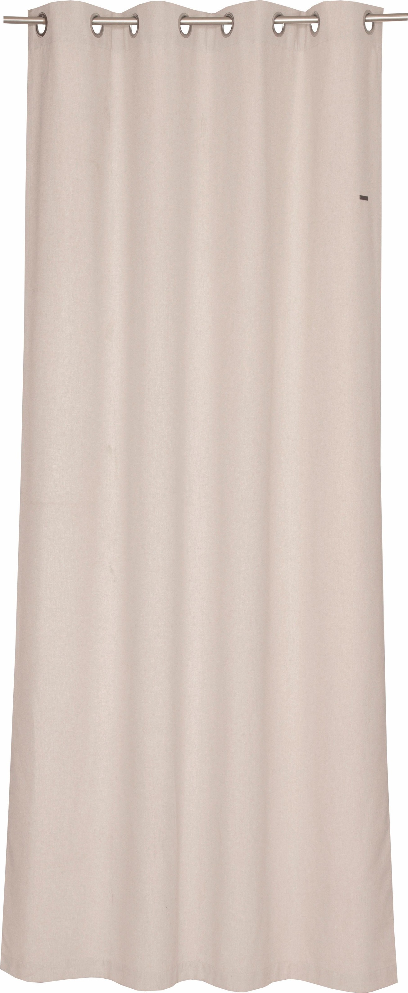 Esprit Vorhang »Harp« Ösen 1 Stk. tlg. HxB: 250x140, Blickdicht, mit Lederlabel, (BxH) 140 x 250 cm in beige