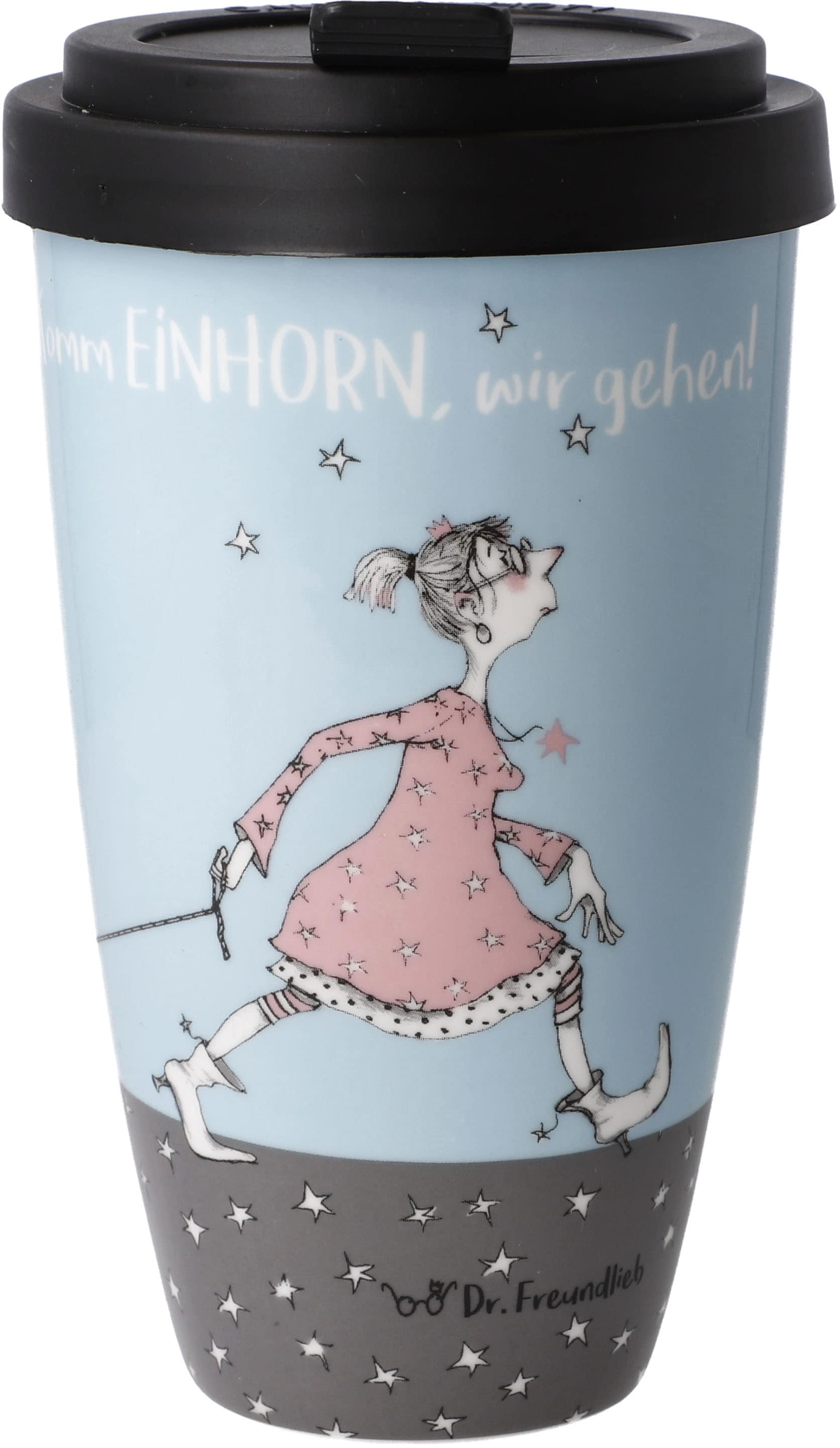 Goebel Coffee-to-go-Becher »Barbara Freundlieb - "Die sind doch alle verrückt"«, aus Porzellan mit abnehmbarem Deckel, 500 ml