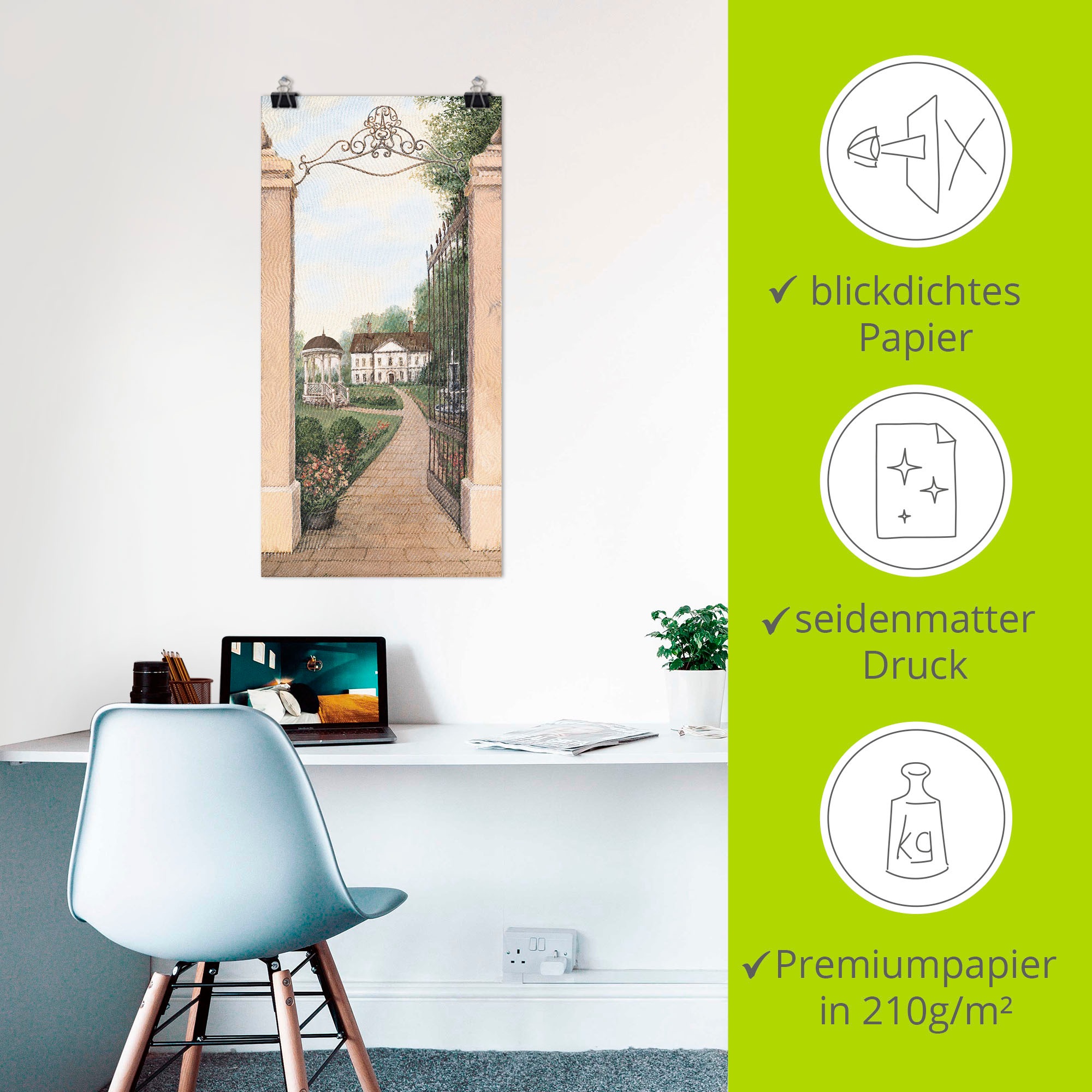 Artland Wandbild »Blick auf Gutshaus«, Gebäude, (1 St.), als Leinwandbild, Poster in verschied. Größen