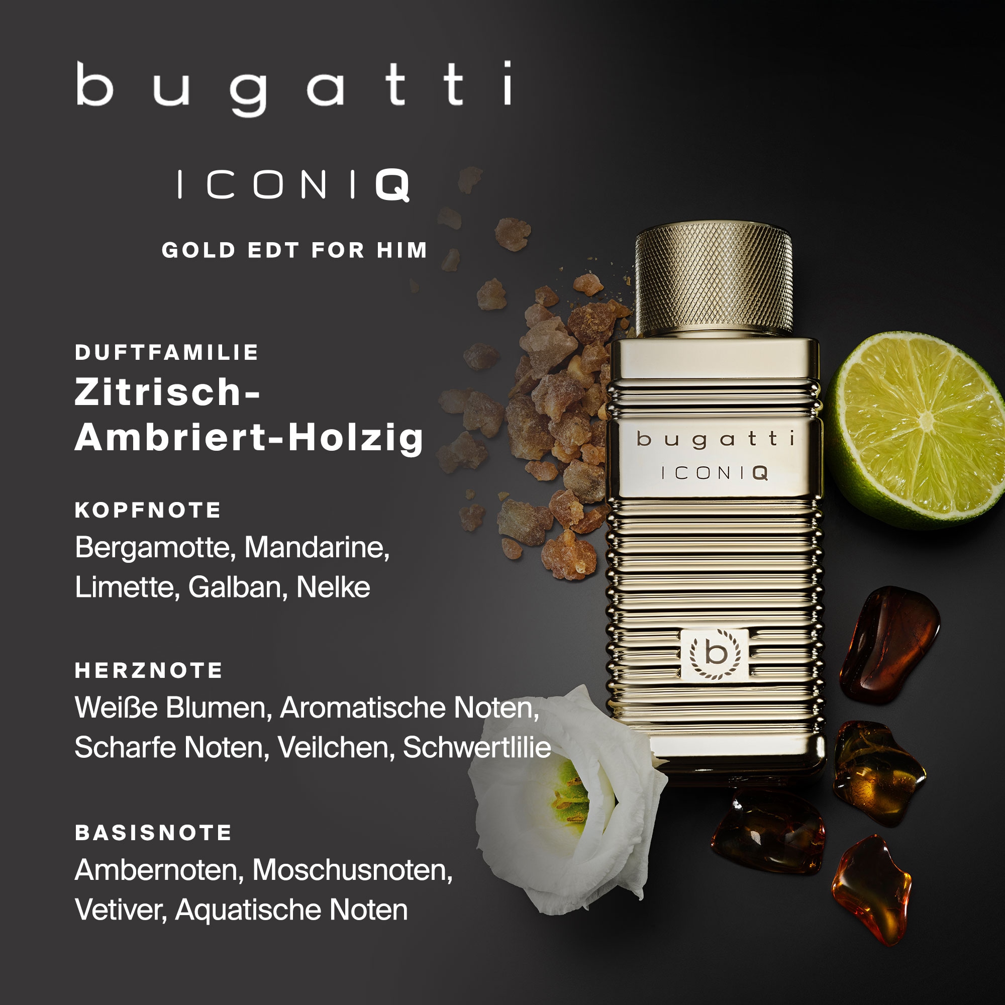 bugatti Duft-Set »bugatti ICONIQ GOLD for him GP EdT 100ml + 200 ml SG«