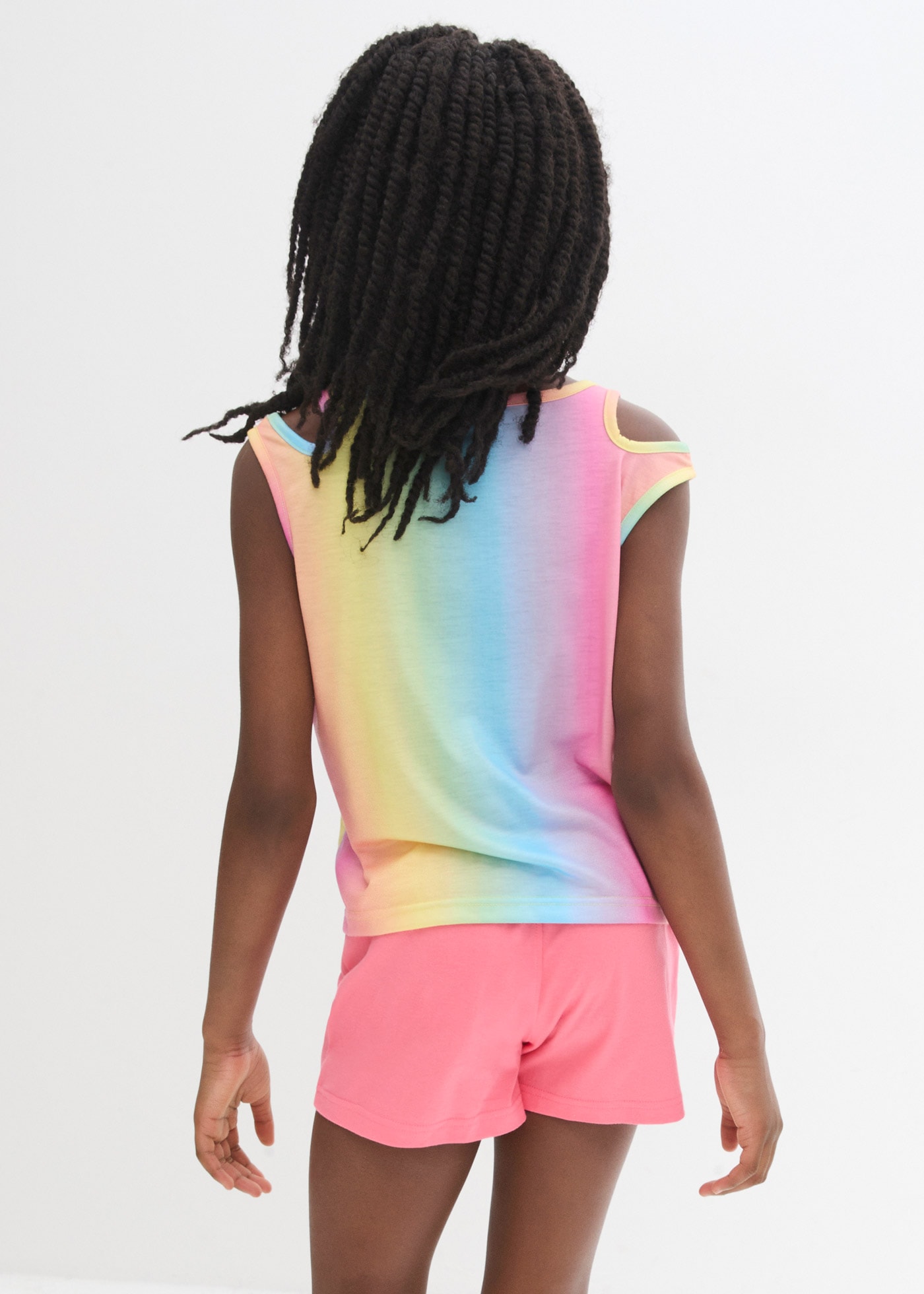 bonprix Shorts »Top und Shorts (2-tlg.Set)«  aus Polyester und Baumwolle, Regular Fit, mit Farbverlauf