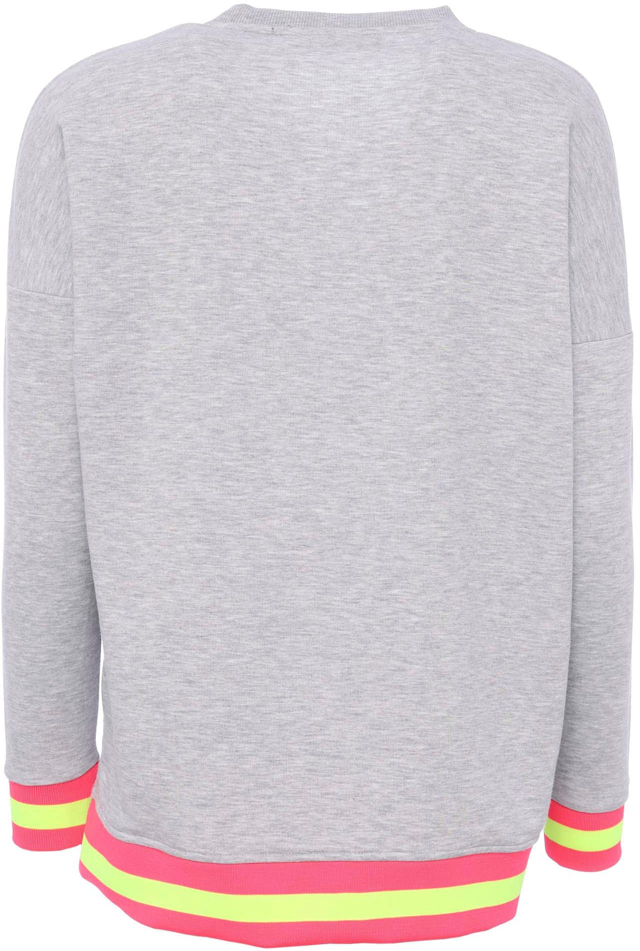 Zwillingsherz Sweatshirt, mit aufgesticktem Smiley und "Good Mood"-Schriftzug