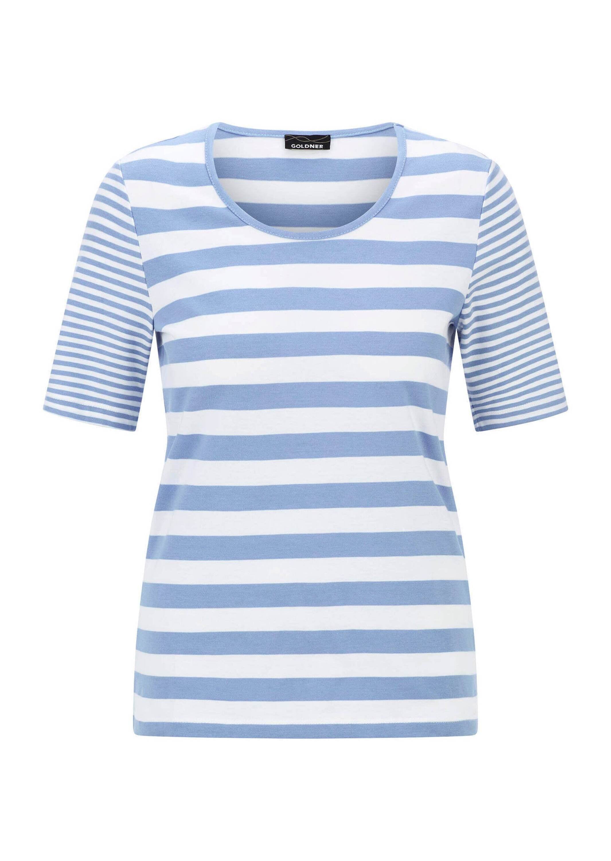 GOLDNER Kurzarmshirt »Streifenshirt aus softer Baumwollmischung« stretchbequemer Viskosejersey