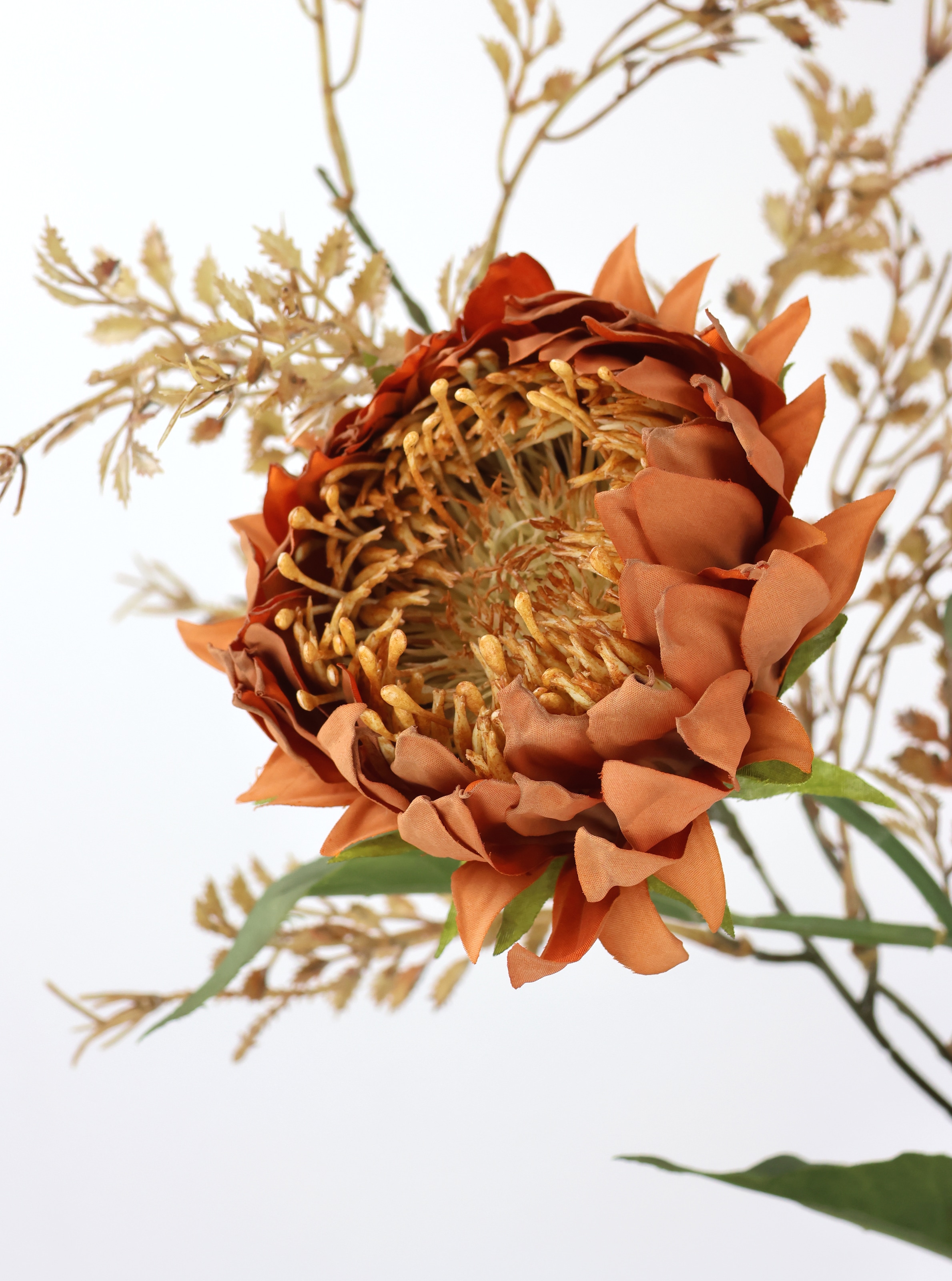 I.GE.A. Kunstblumenstrauß »Kunstblumen Set Artischocke« 2er Set Artischockenzweig mit Dekozweig 70cm Kunstpflanze Seidenblume