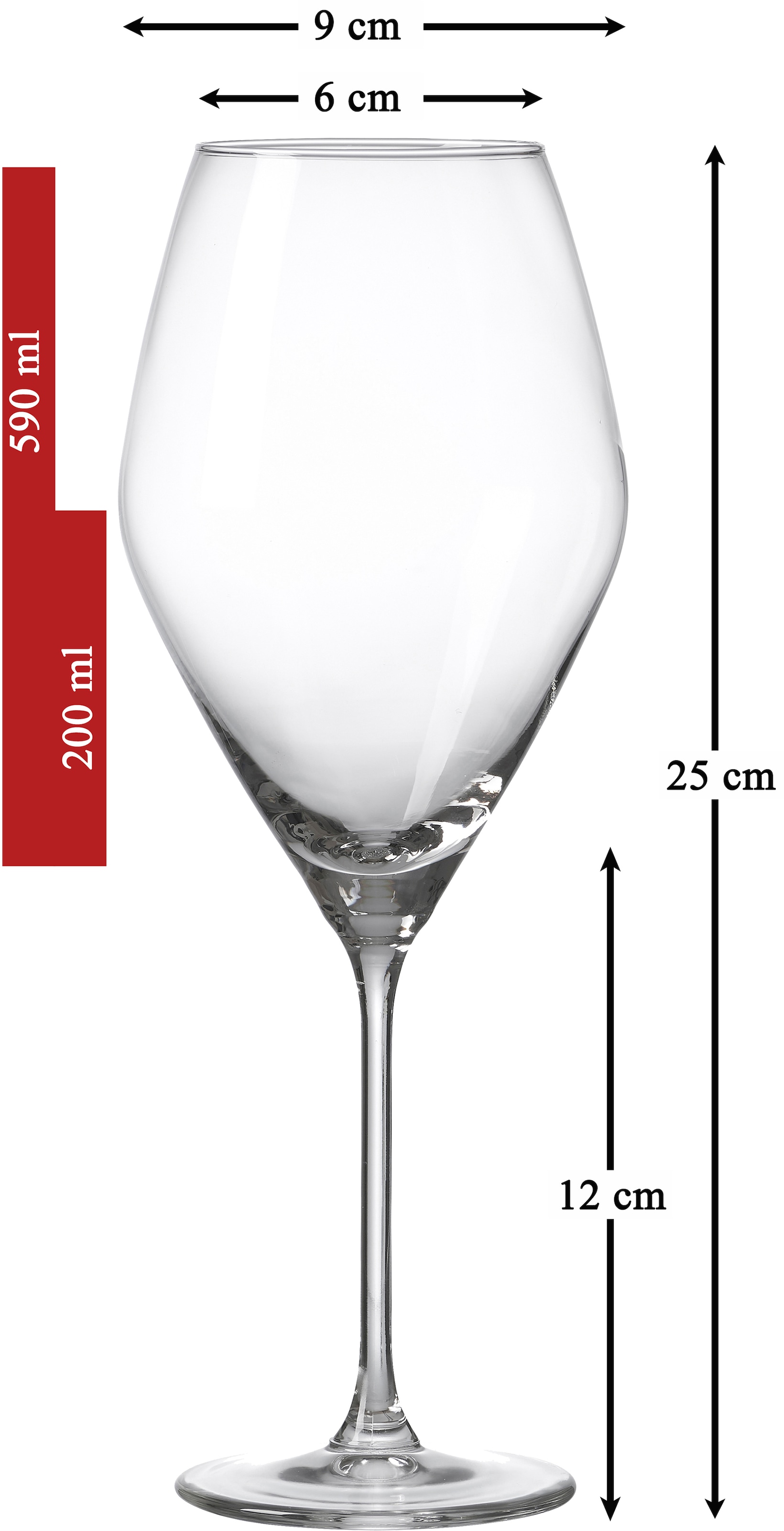 Ritzenhoff & Breker Portweinglas »Salsa«, (Set, 6 tlg.), (Burgunderglas), robust und kristallklar, 6-teilig