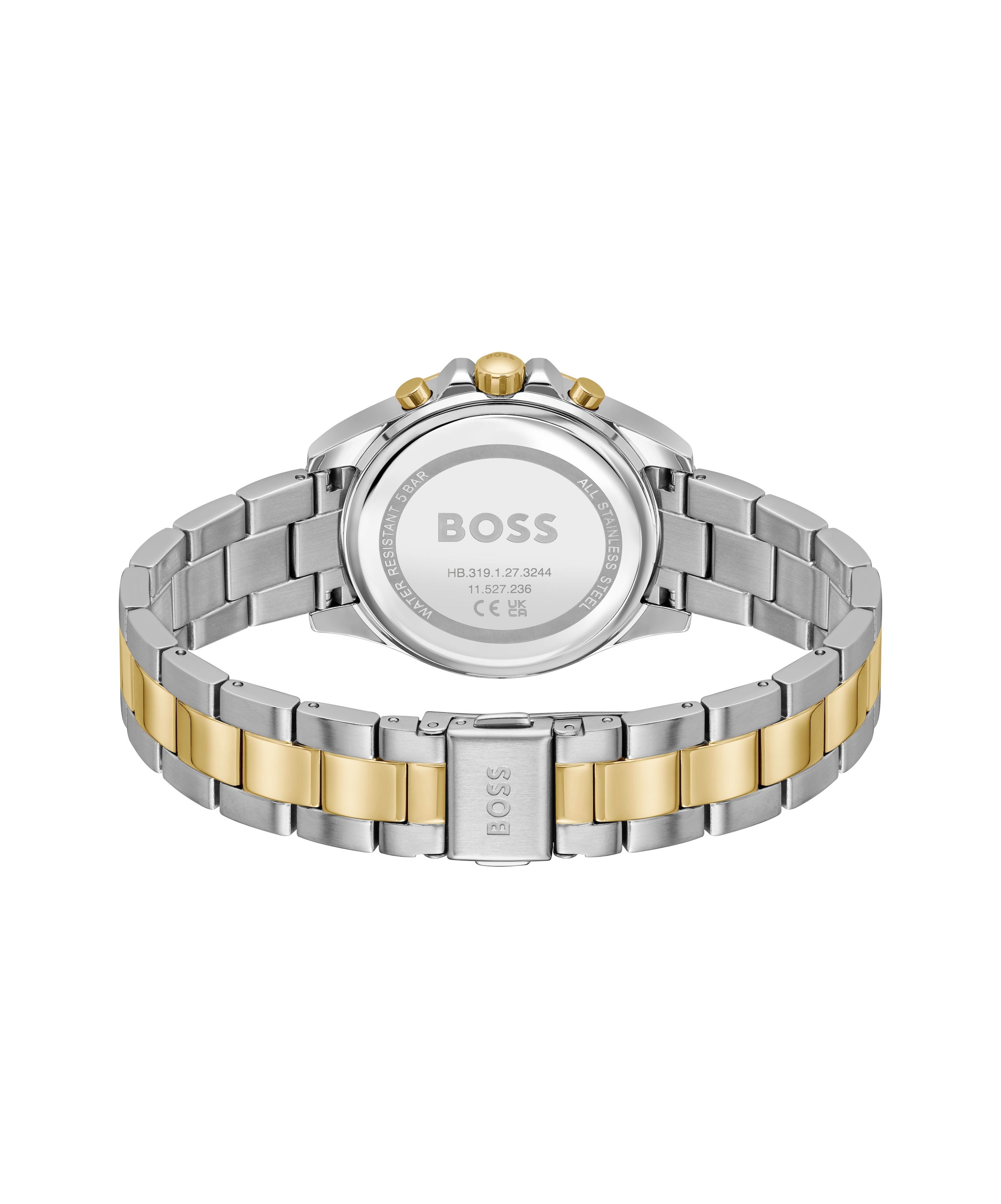 BOSS Multifunktionsuhr »ALLEY« Quarzuhr, Armbanduhr, Damenuhr, Edelstahlarmband, analog, Tag