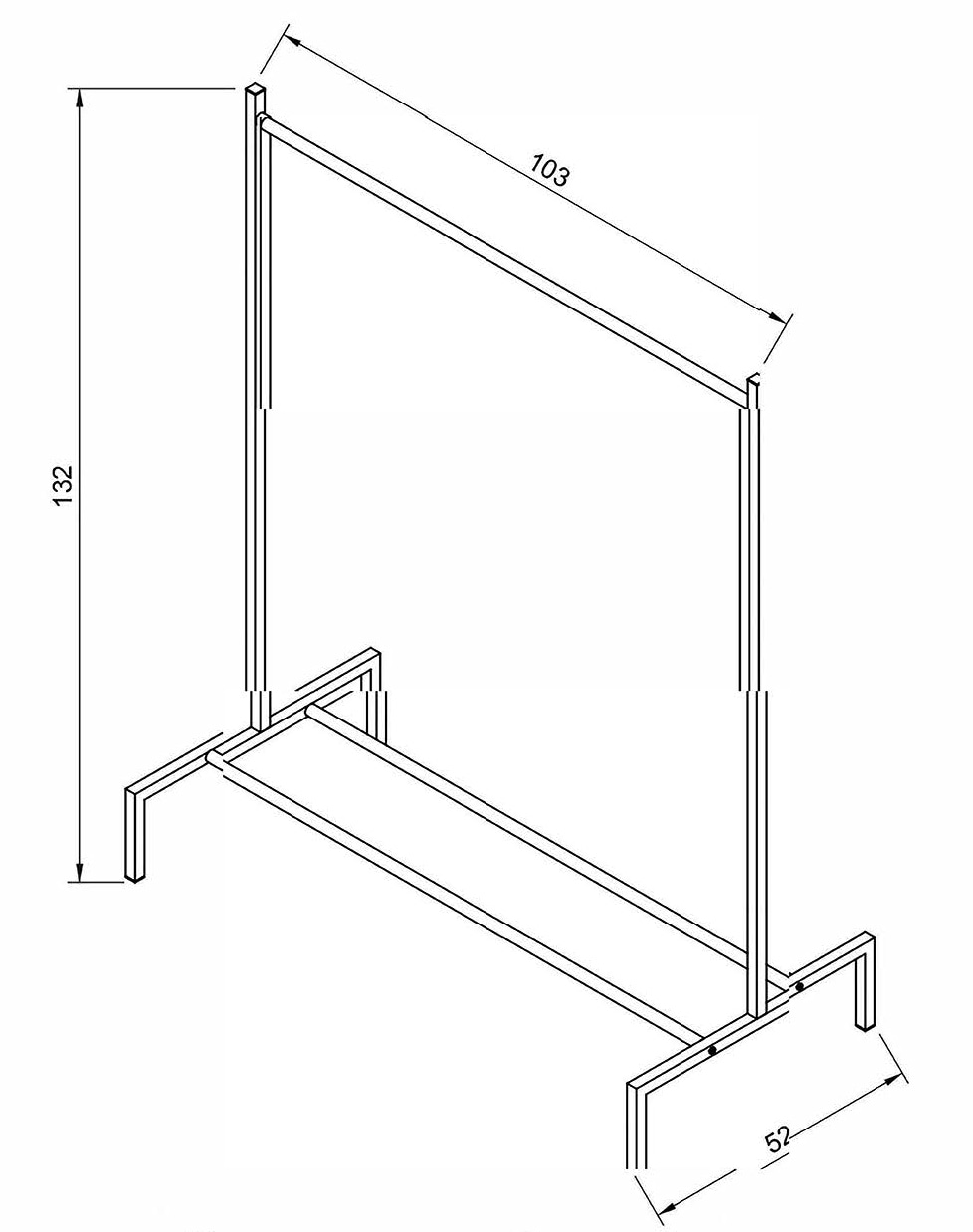 VCM Kleiderschrank »VCM Metall Kleiderschrank | offener Schrank | begehbarer | Kleiderständer| Maße ca. H. 132 x B. 103 x T. 52 cm - Labol S«, (1 St.)