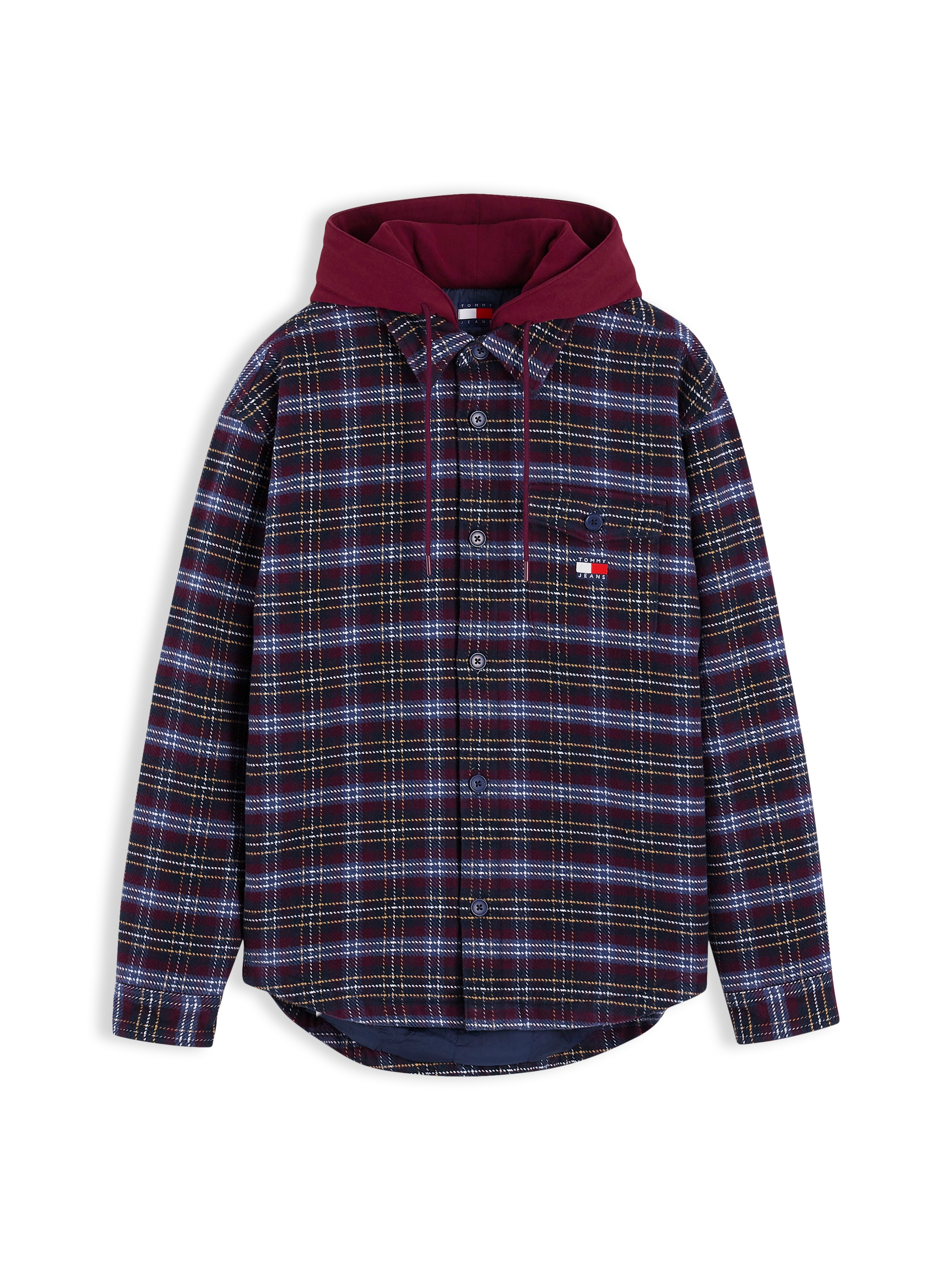 Tommy Jeans Hemdjacke »TJM LOGO HOODED OVERSHIRT« mit Kapuze Oversized Fit
