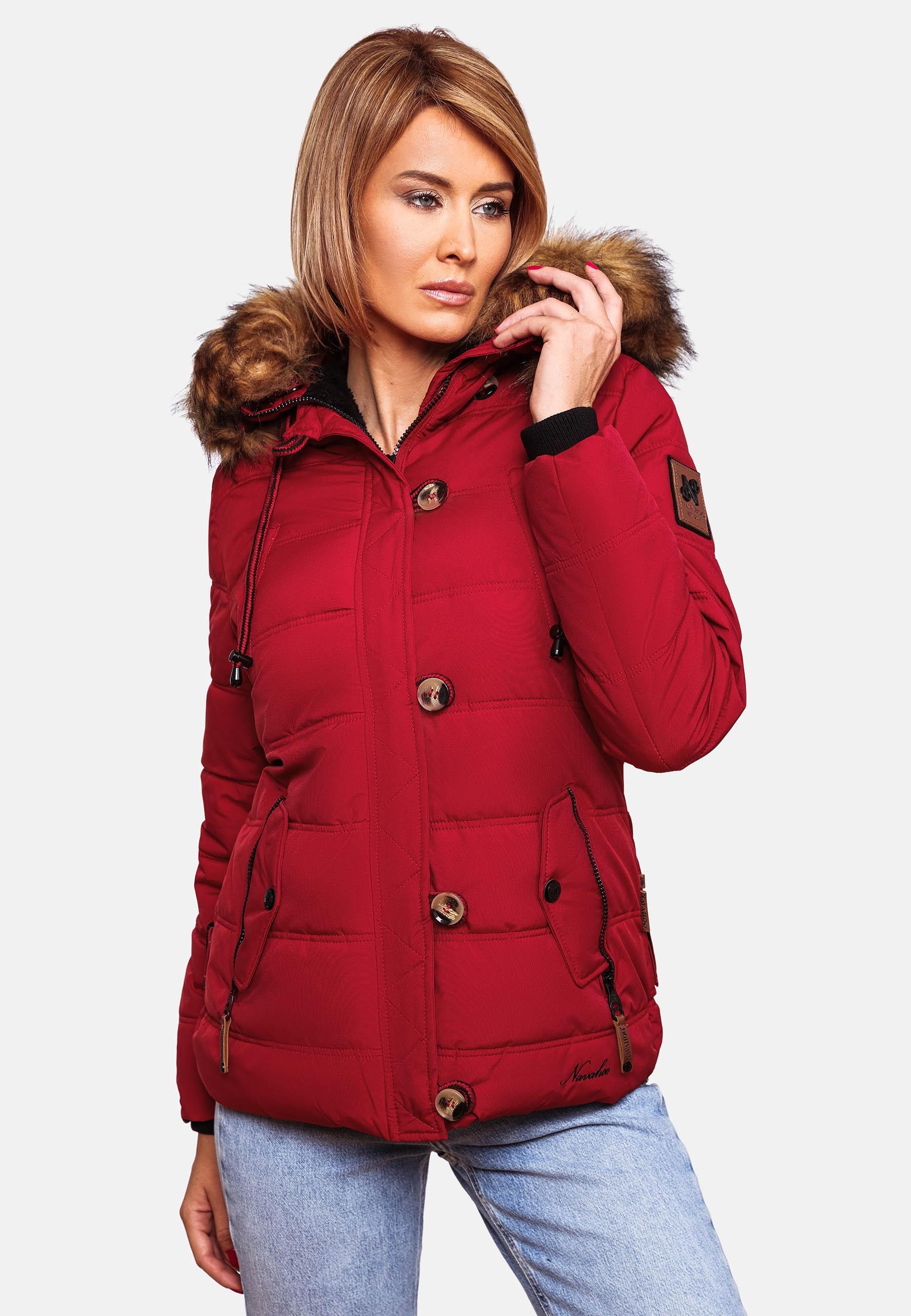 Navahoo Winterjacke »Winterjacke Zoja«, mit Kapuze, stylische Steppjacke mit Kunstpelz Kapuze