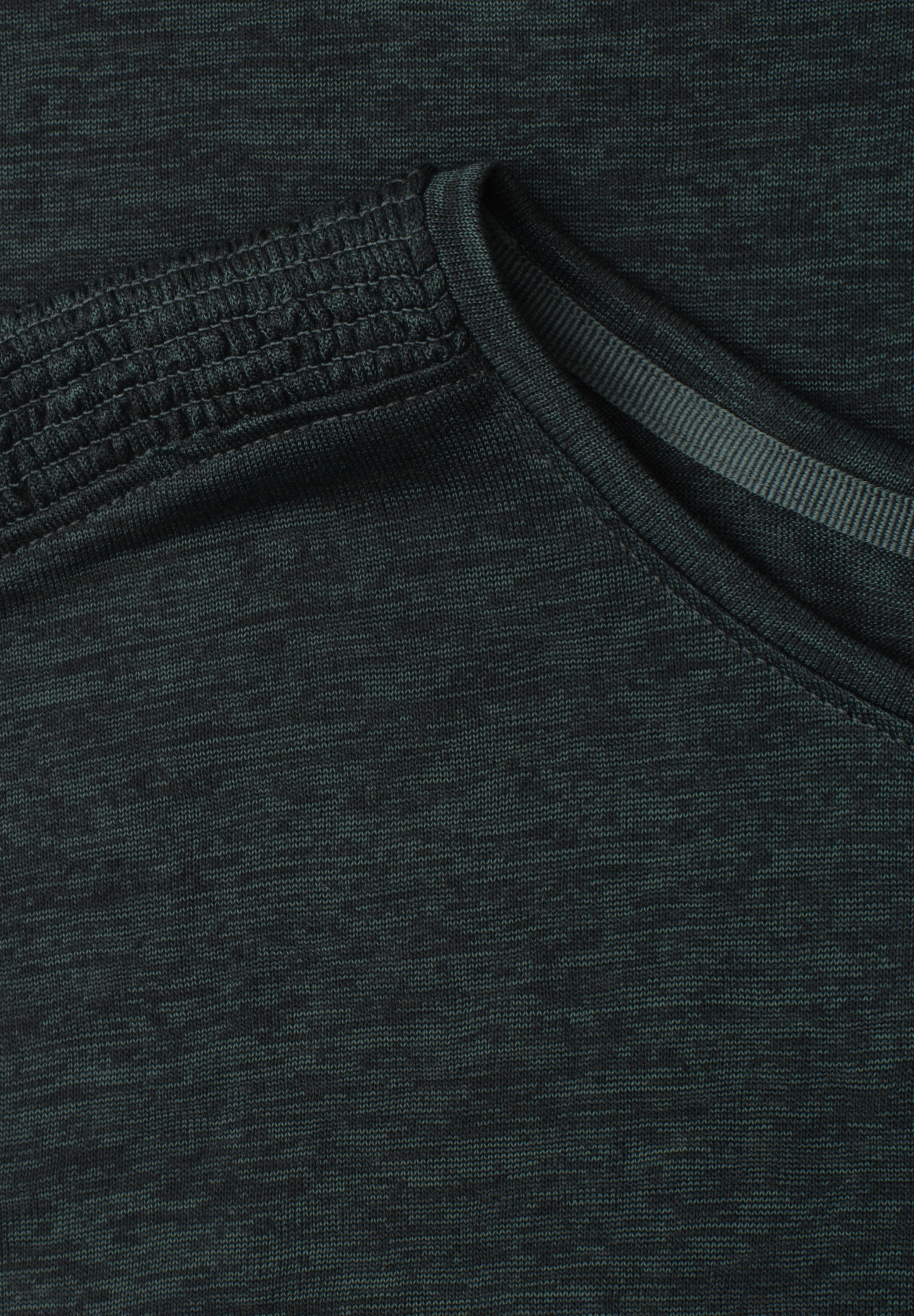 STREET ONE Shirttop Sommershirt mit Boat Neck und Smok-Detail