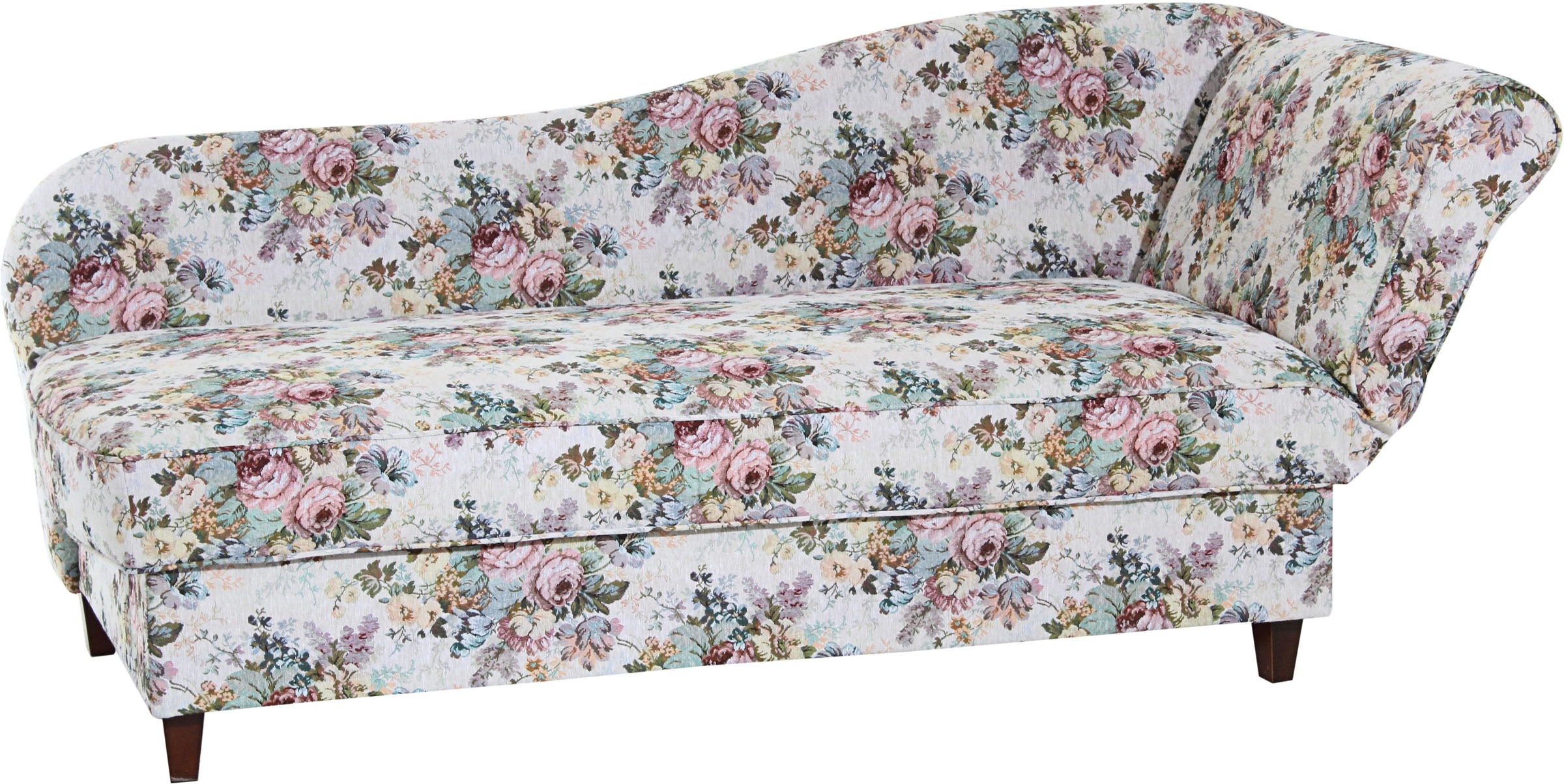 Max Winzer® Recamiere »Saturn, floraler Bezug, mit Bettkasten, bequem durch Federkern«, Armlehne wahlweise links oder rechts