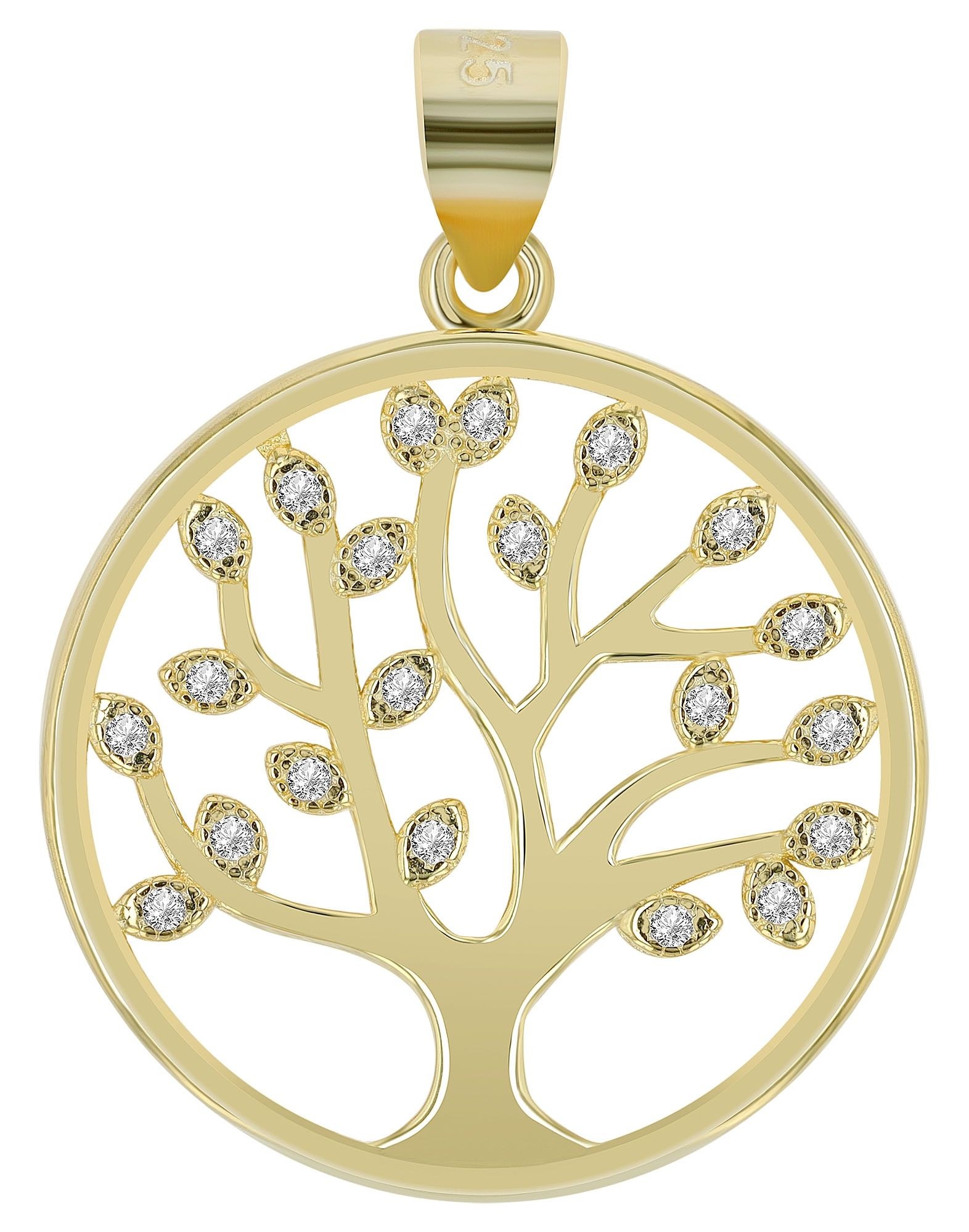 Adelia´s Kettenanhänger »Damen Anhänger ¿ Lebensbaumanhänger aus 925 Silber mit Zirkonia«