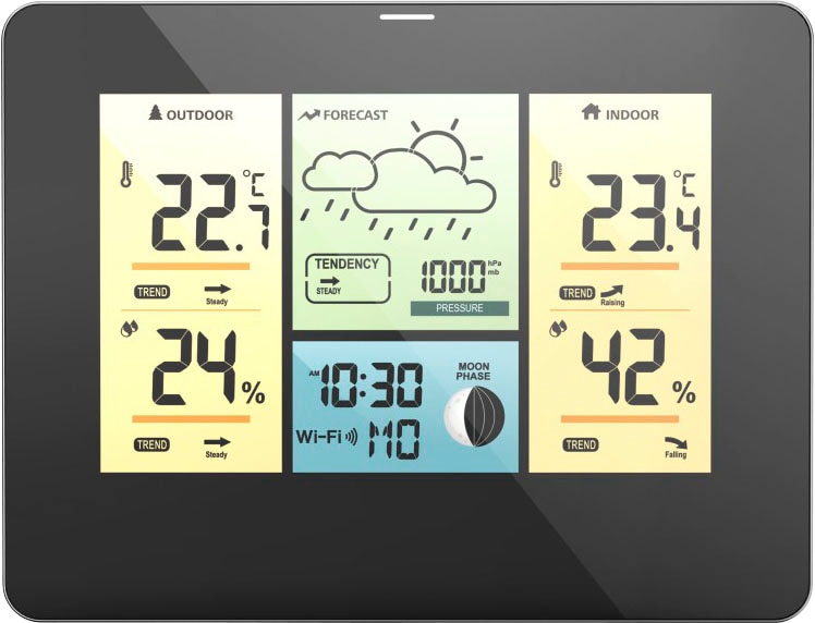 mit Barometer, online Wetterstation Farbdisplay App«, WLAN, Hama Thermometer/Hygrometer Außensensor, Barometer, App, bestellen bei Außensensor, OTTO Thermometer/Hygrometer »WLAN