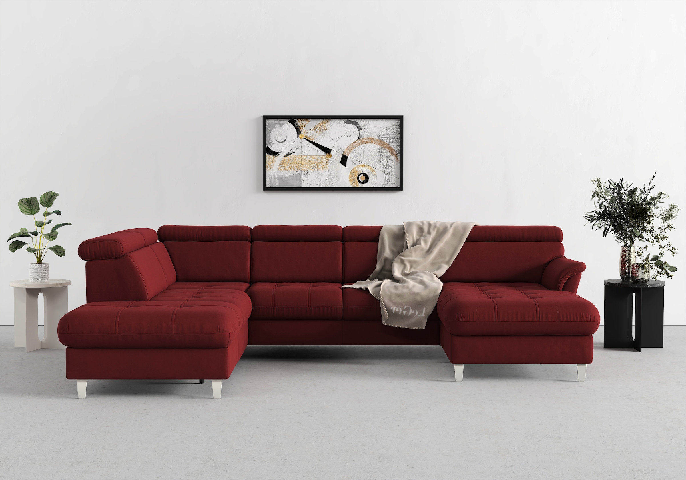 sit&more Wohnlandschaft »Marano U-Form« inklusive Kopfteilverstellung, optional Schlaffunktion & Bettkasten