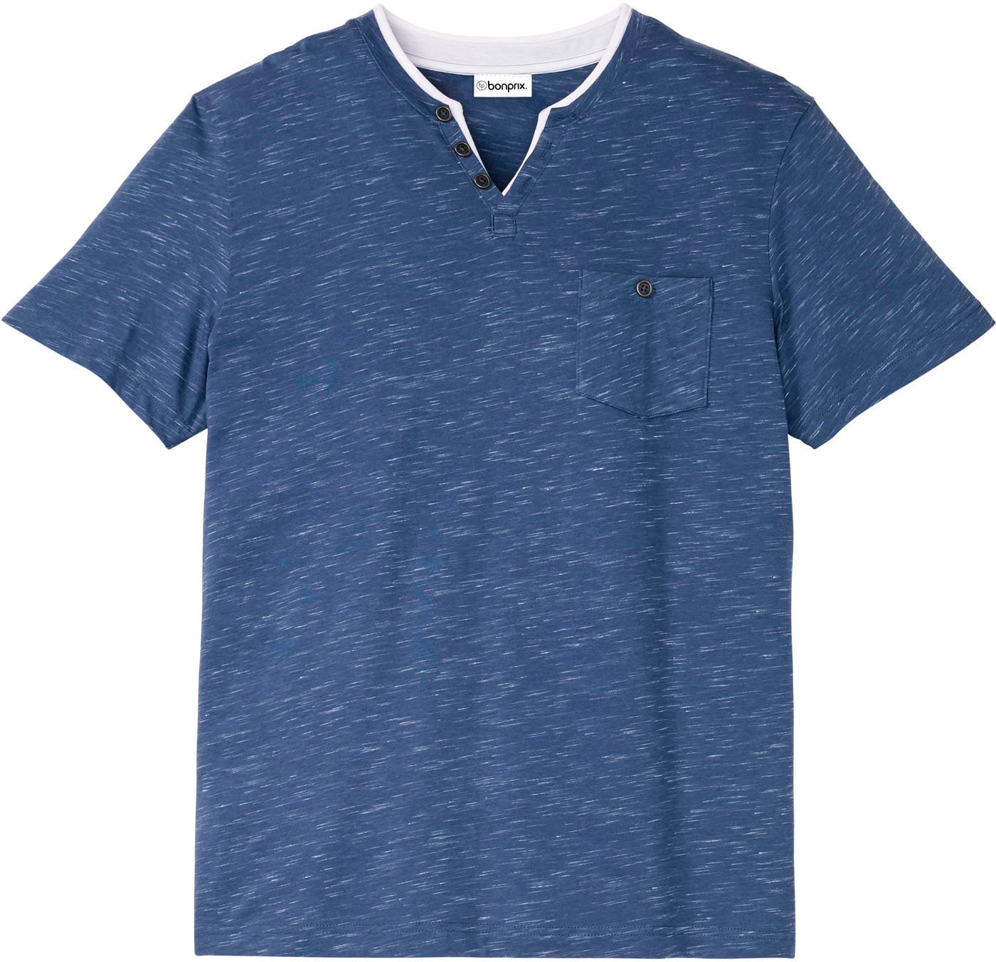 bonprix 2-in-1-Shirt »2 in 1 Shirt, Kurzarm« Regular Fit, mit Brusttasche, Henley-Stil, Lagen-Look