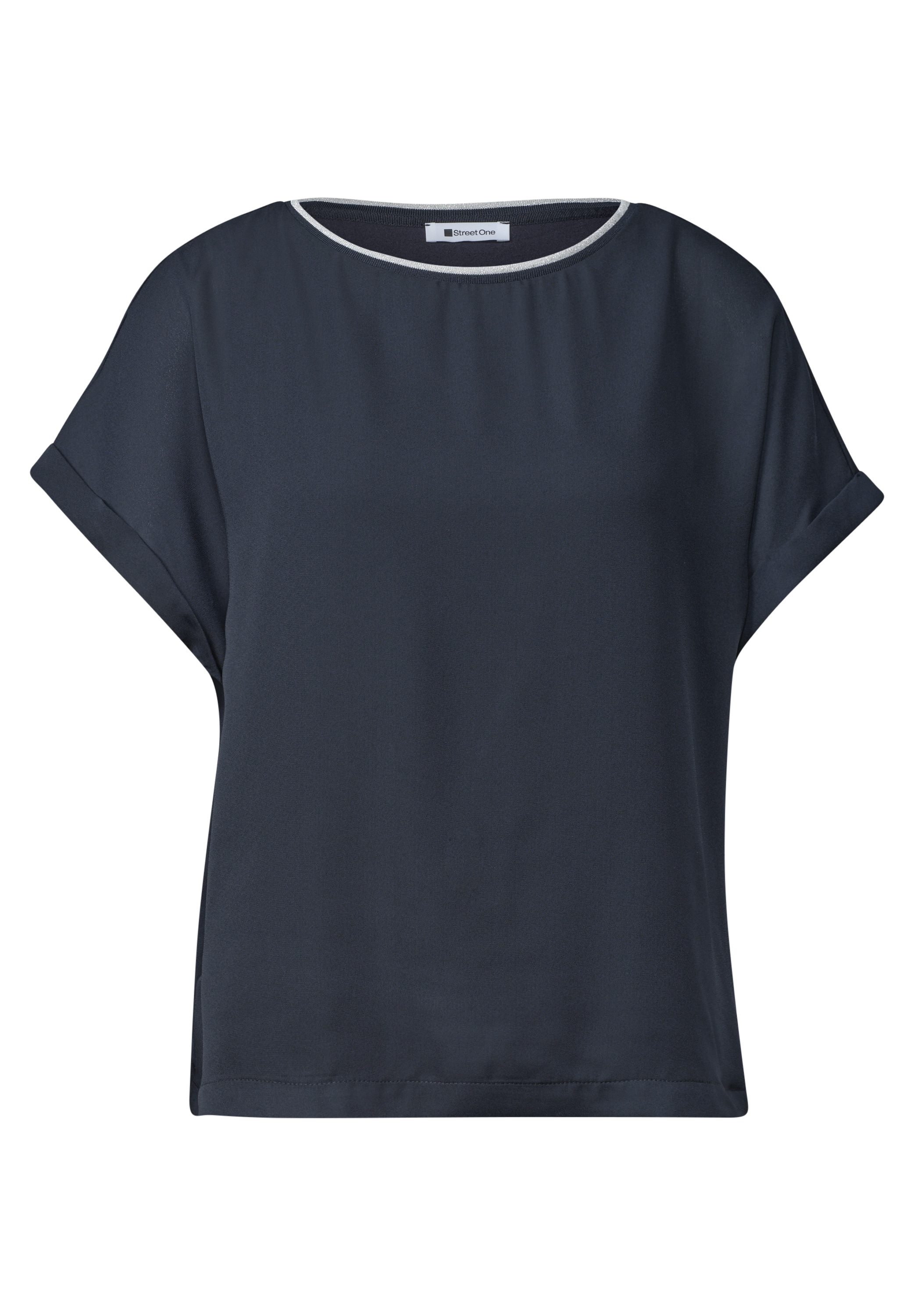 STREET ONE Shirttop 2-in-1 Sommershirt aus Chiffon mit Boat Neck