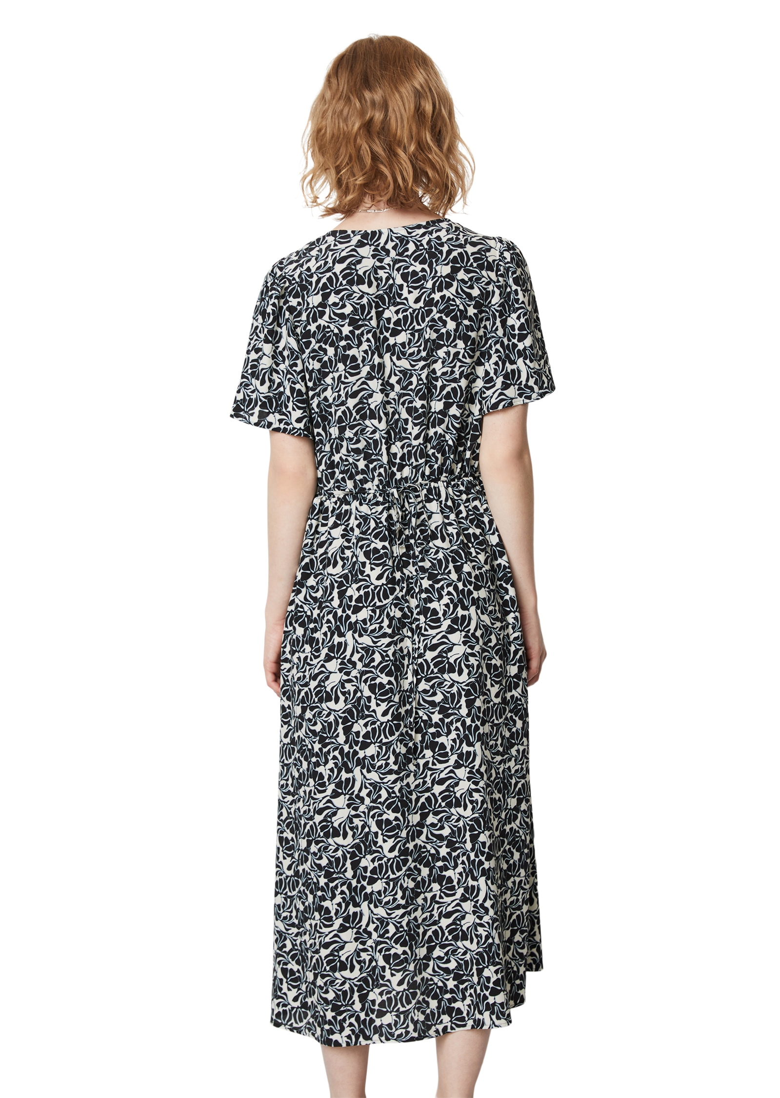 Marc O'Polo DENIM Midikleid mit elastischer Taille, aus fließendem Viskose-Crêpe