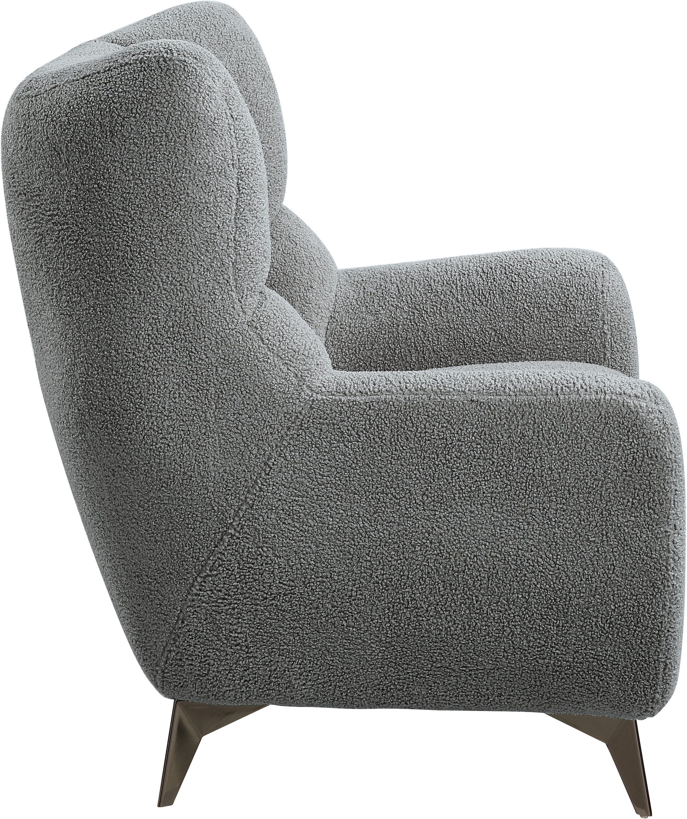 ATLANTIC home collection Sessel »Shawn« mit Federkern, trendy Bezug mit Teddyoptik