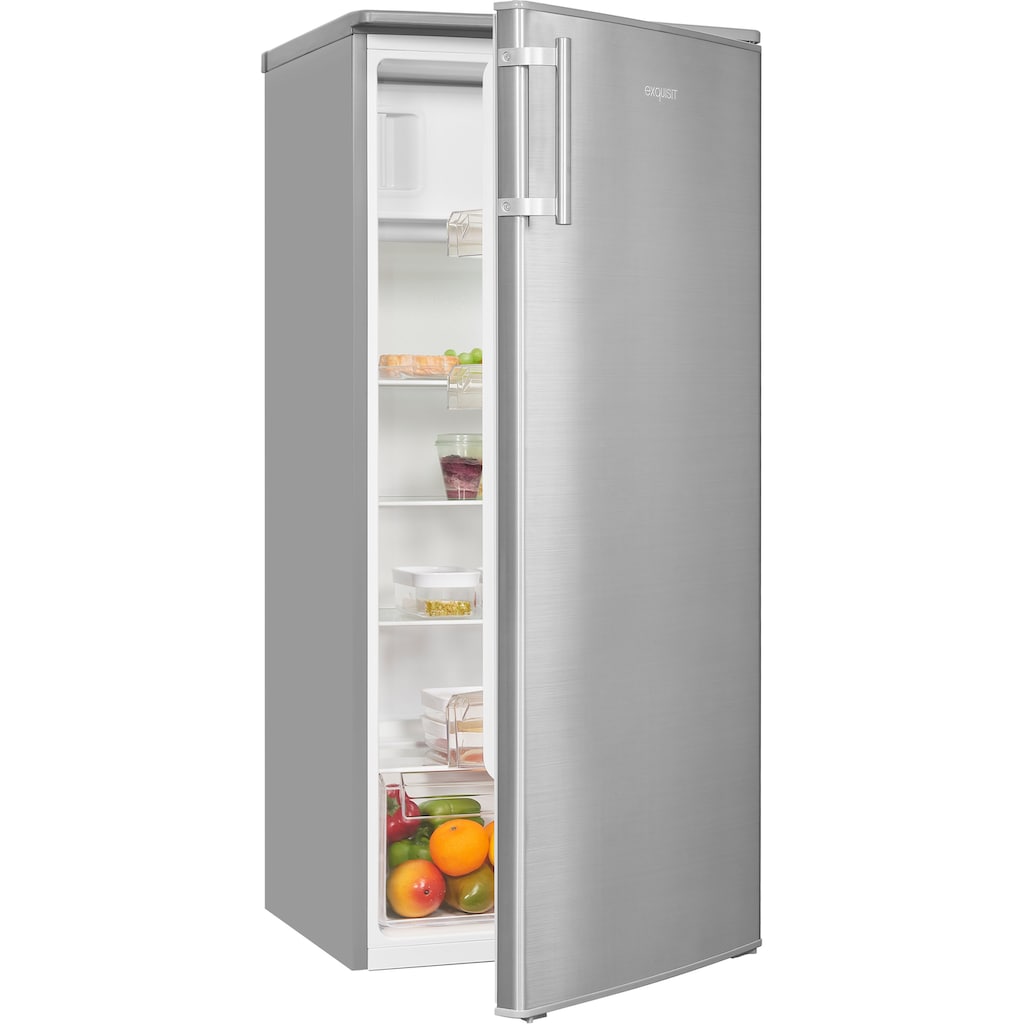 exquisit Kühlschrank »KS185-3-H-040F«, KS185-3-H-040F inoxlook, 122 cm hoch, 55 cm breit, 190 L Volumen